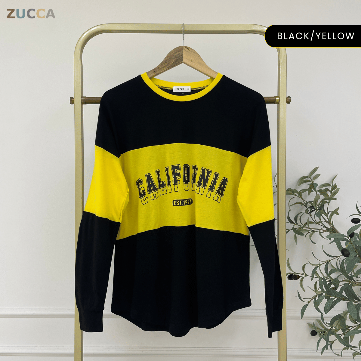 ZUCCA HADA RETRO SPORT LONG SLEEVE COLORBLOCK TOP - MA196