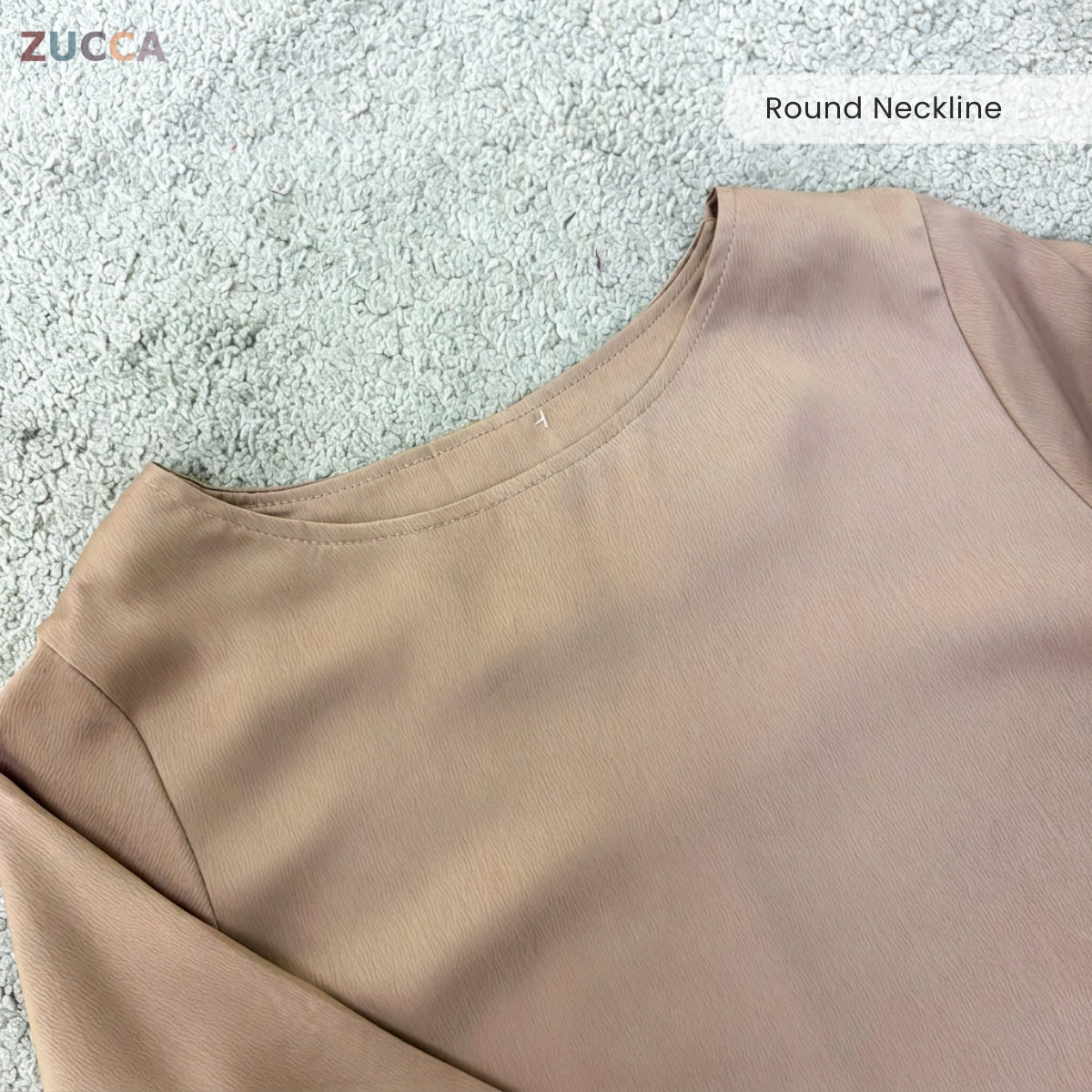 ZUCCA FAZILA EMBROIDERED SCALLOP MODEST LONG BLOUSE - GC005