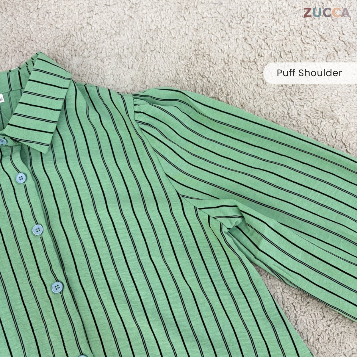 ZUCCA GILIAN MODEST STRIPED LONG SLEEVE BLOUSE - GC011