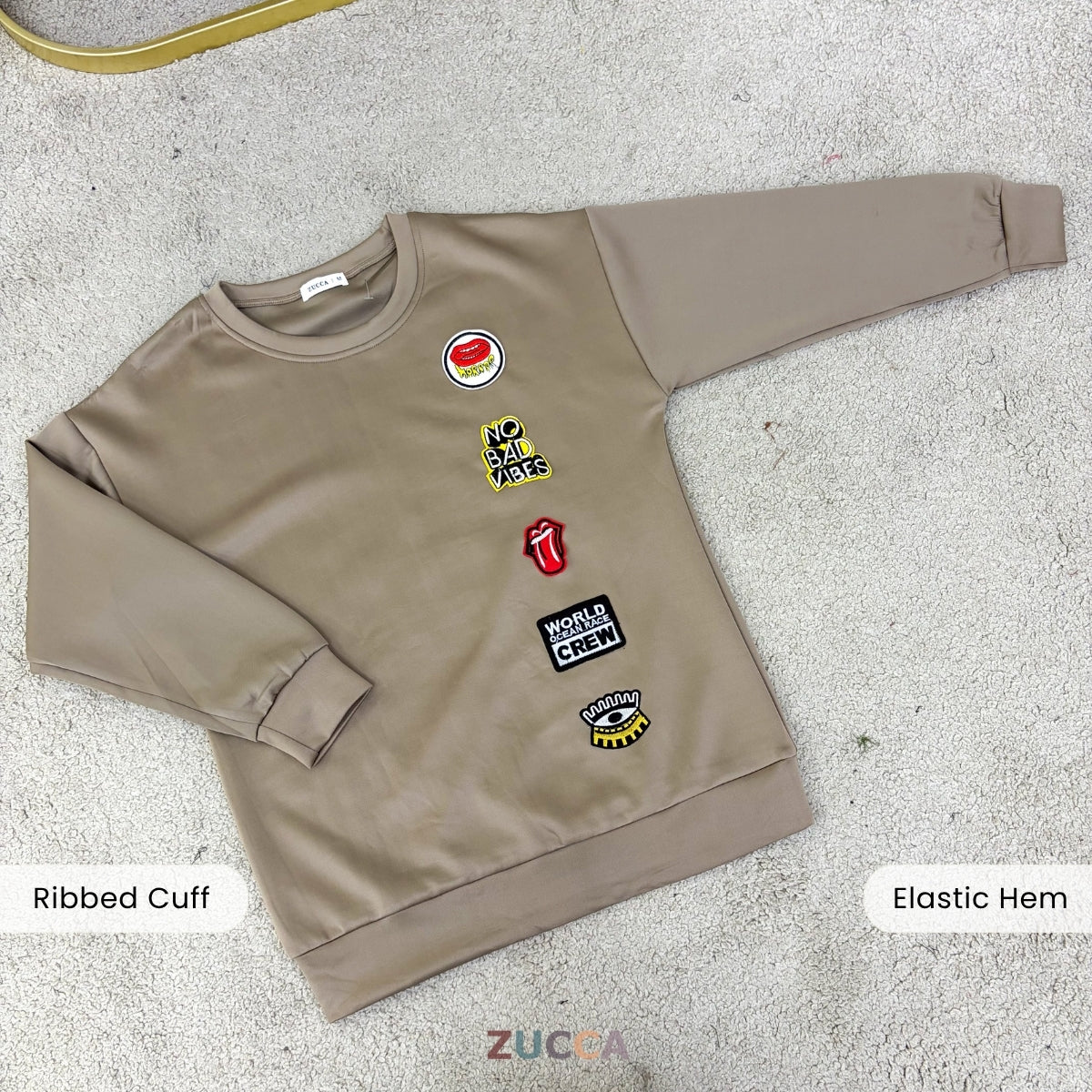 ZUCCA KAEIRA KASUAL WOMEN PATCH EMBROIDERED COZY SWEATSHIRT - MA197