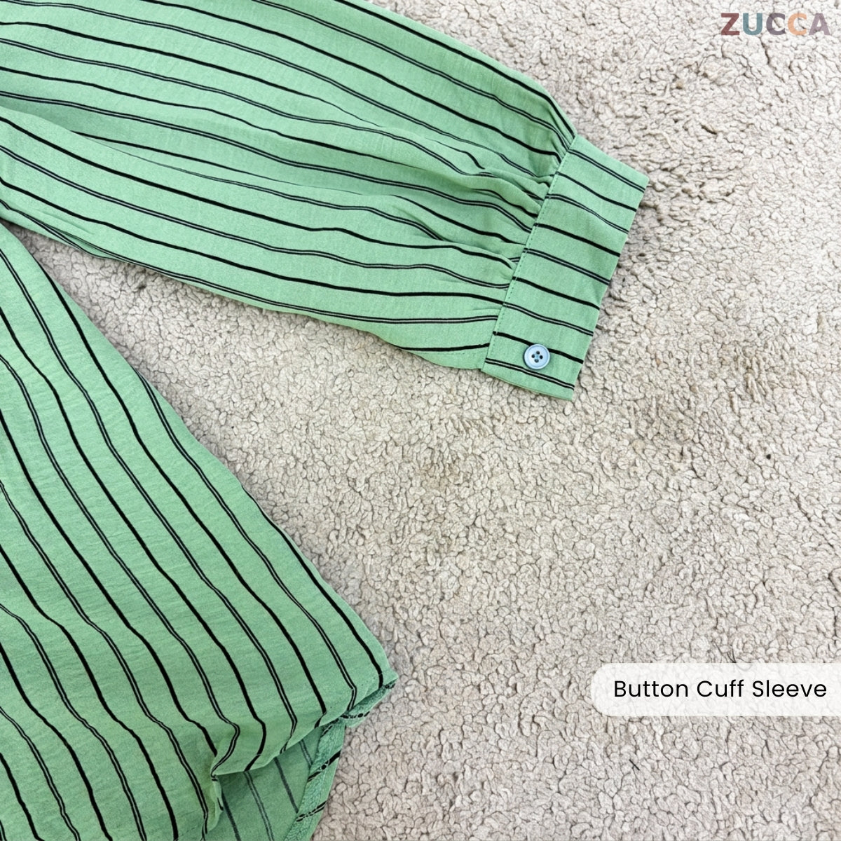 ZUCCA GILIAN MODEST STRIPED LONG SLEEVE BLOUSE - GC011