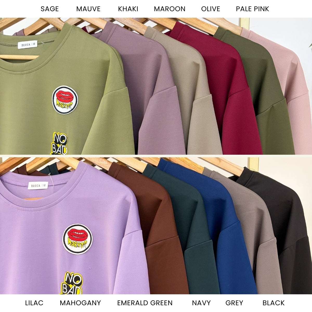 ZUCCA KAEIRA KASUAL WOMEN PATCH EMBROIDERED COZY SWEATSHIRT - MA197