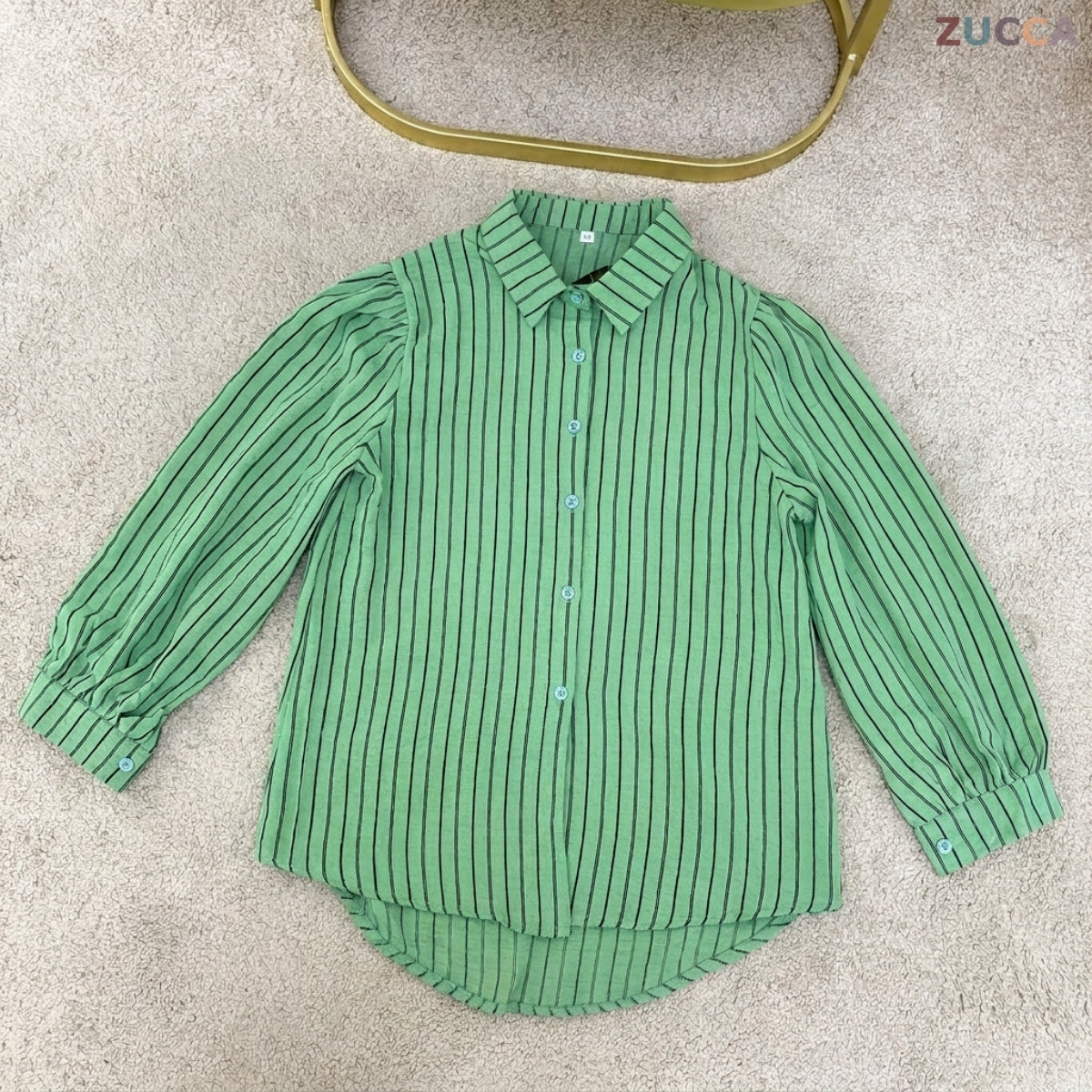 ZUCCA GILIAN MODEST STRIPED LONG SLEEVE BLOUSE - GC011