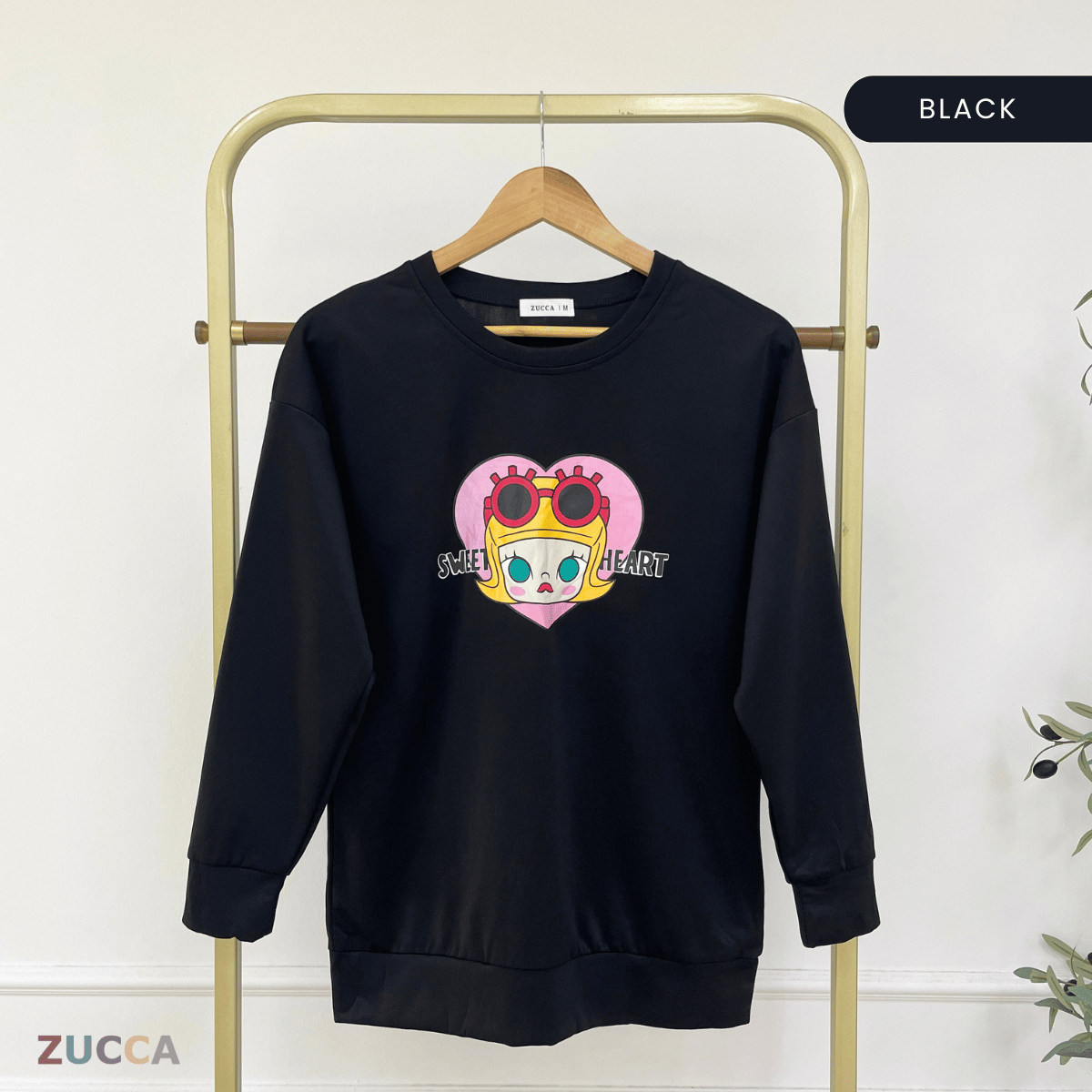 ZUCCA KATIE SWEET HEART GRAPHIC COZY SWEATSHIRT - MA198