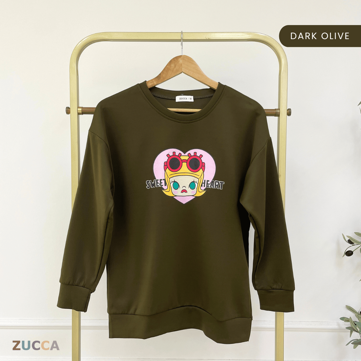 ZUCCA KATIE SWEET HEART GRAPHIC COZY SWEATSHIRT - MA198