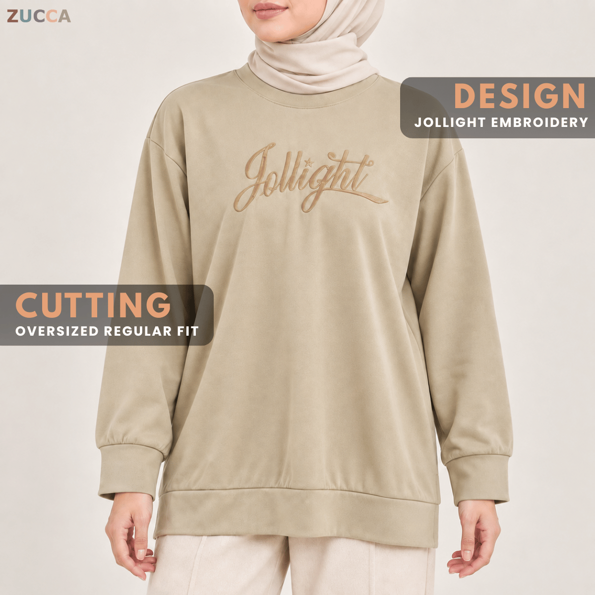 ZUCCA NELLY MINIMAL EMBROIDERED COZY SWEATSHIRT - MA199