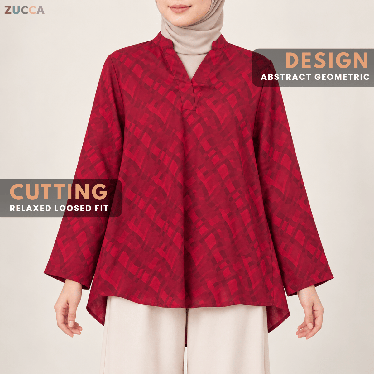 ZUCCA NARINA TONAL ABSTRACT GEOMETRIC PRINT - MA280