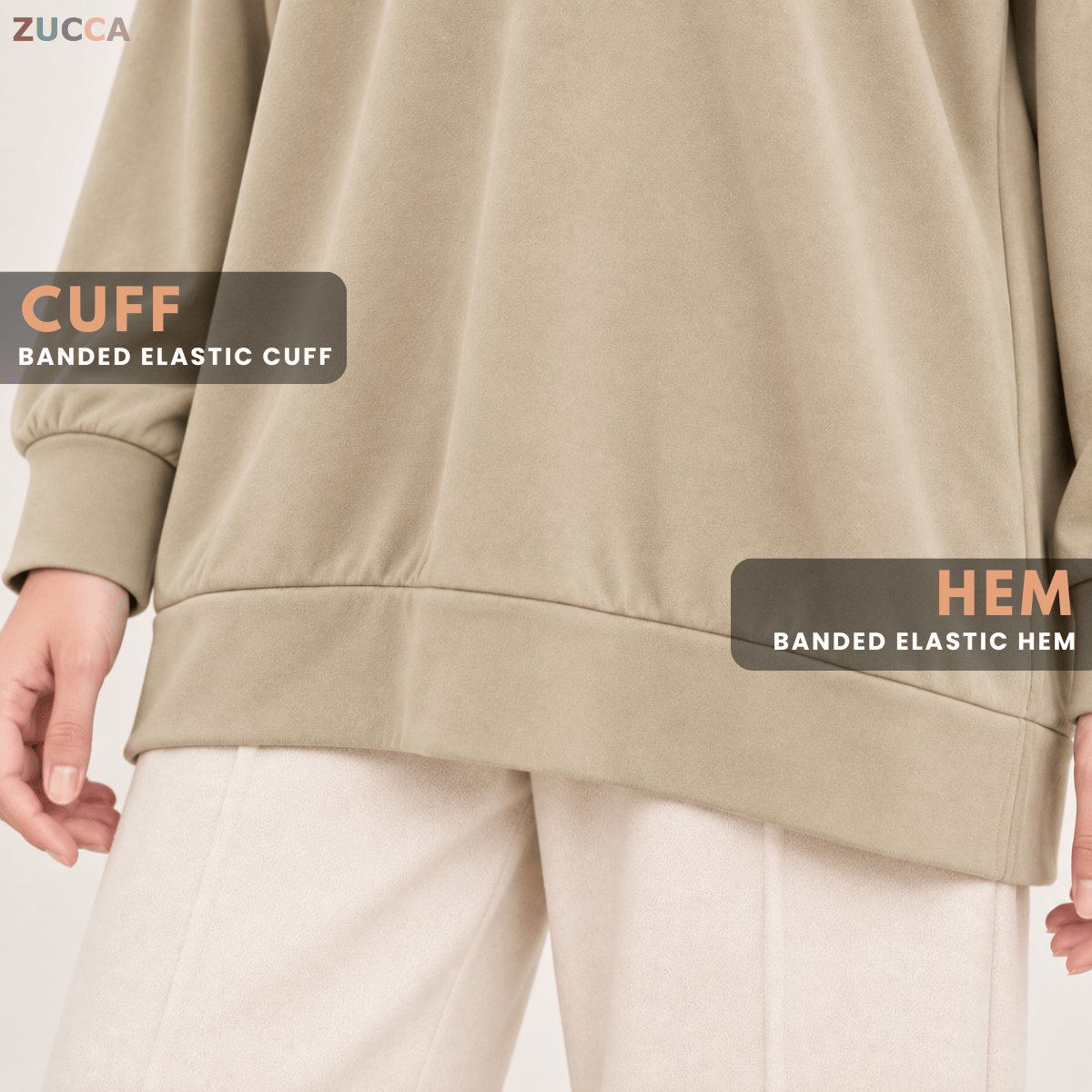 ZUCCA NELLY MINIMAL EMBROIDERED COZY SWEATSHIRT - MA199