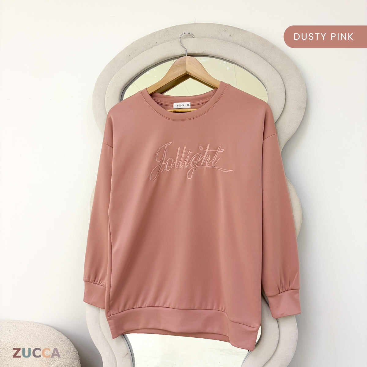 ZUCCA NELLY MINIMAL EMBROIDERED COZY SWEATSHIRT - MA199