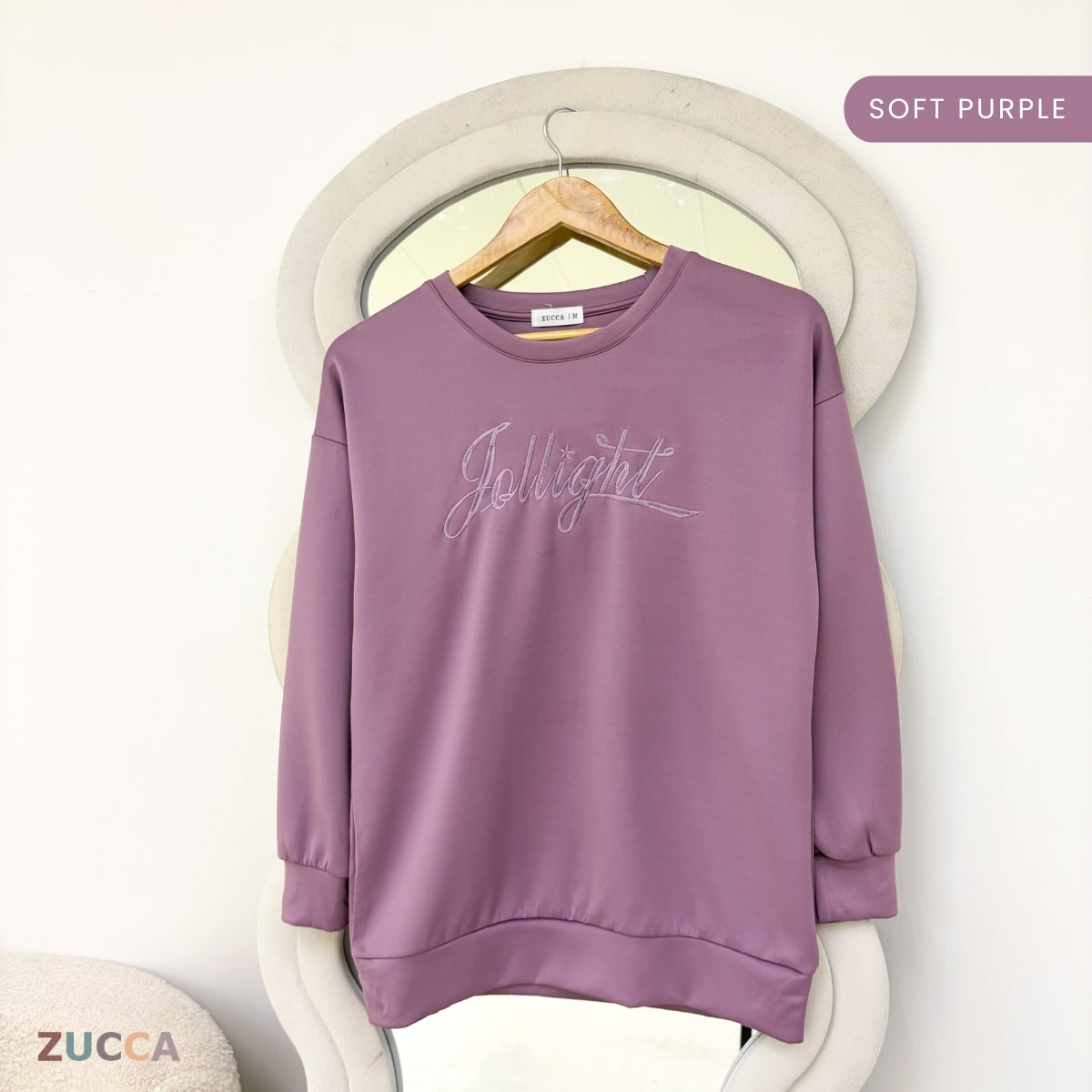 ZUCCA NELLY MINIMAL EMBROIDERED COZY SWEATSHIRT - MA199