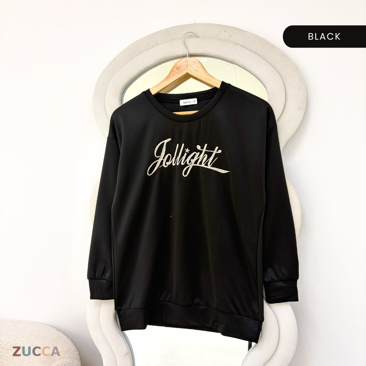 ZUCCA NELLY MINIMAL EMBROIDERED COZY SWEATSHIRT - MA199
