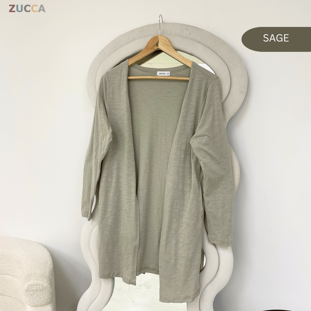 ZUCCA FIRAH V-NECK TEXTURED KNIT CARDIGAN - MA202 (GN292)