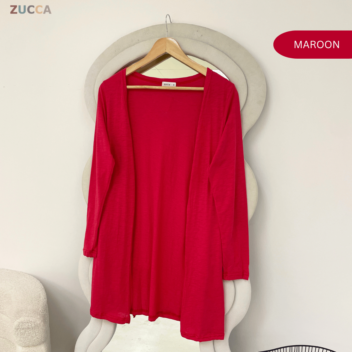 ZUCCA FIRAH V-NECK TEXTURED KNIT CARDIGAN - MA202 (GN292)