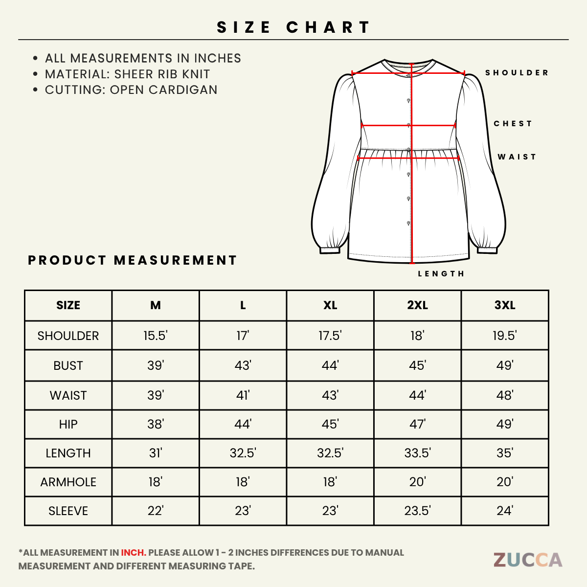 ZUCCA FIRAH V-NECK TEXTURED KNIT CARDIGAN - MA202 (GN292)