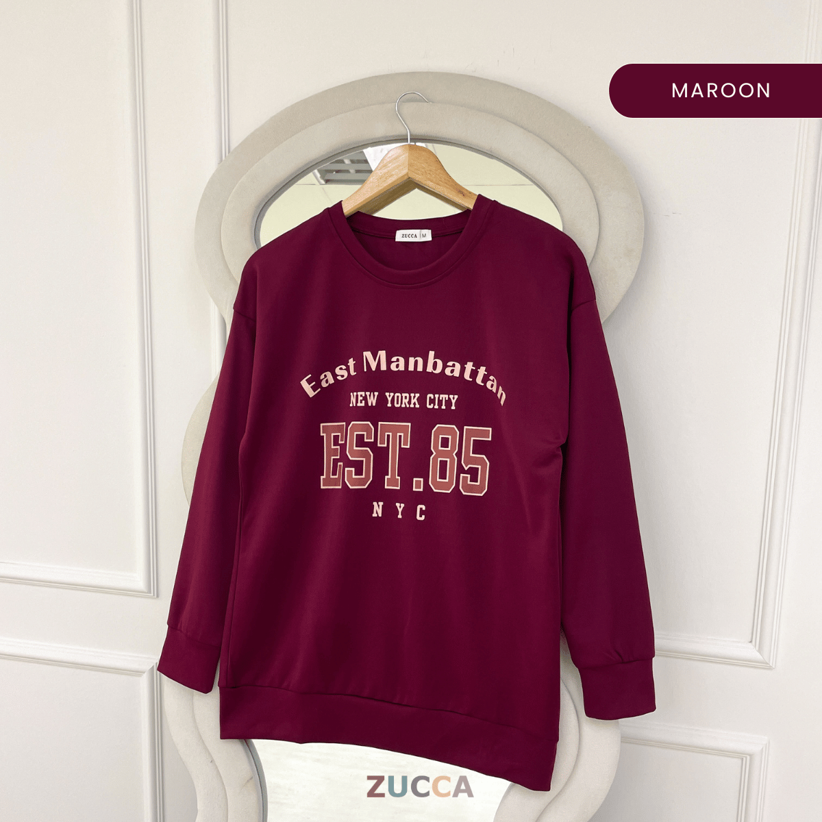 ZUCCA ZIANI CASUAL VARSITY PRINTED SWEATSHIRT WOMEN TOP - MA205