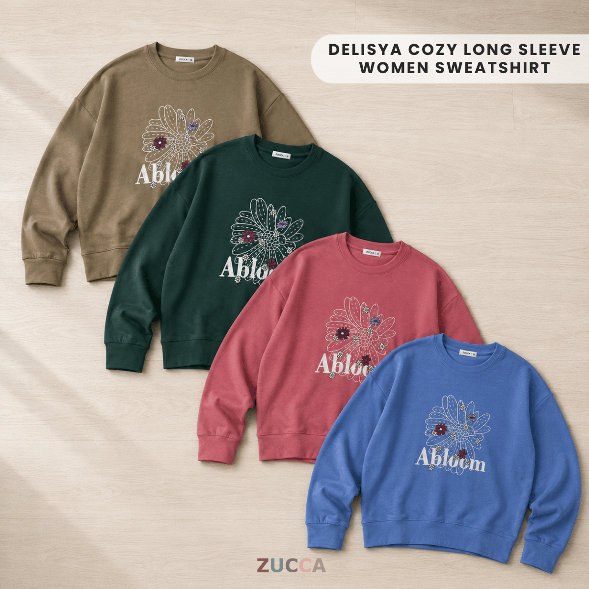 ZUCCA DELISYA COZY LONG SLEEVE WOMEN SWEATSHIRT - MA207
