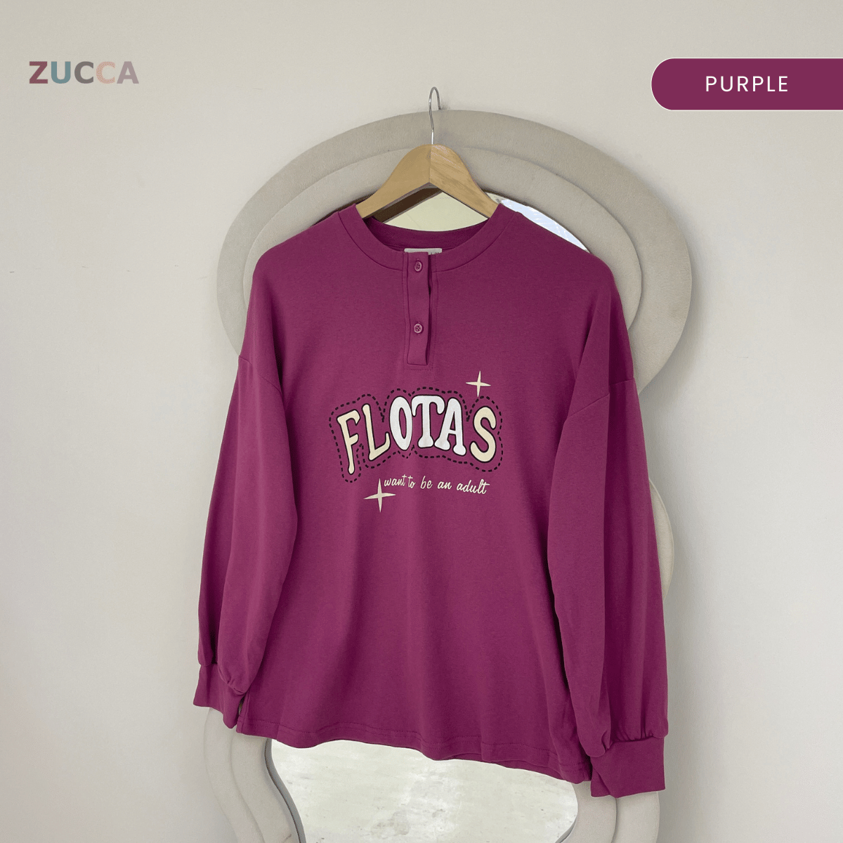 ZUCCA QALESYA OVERSIZED GRAPHIC TEE LONG SLEEVE - MA208