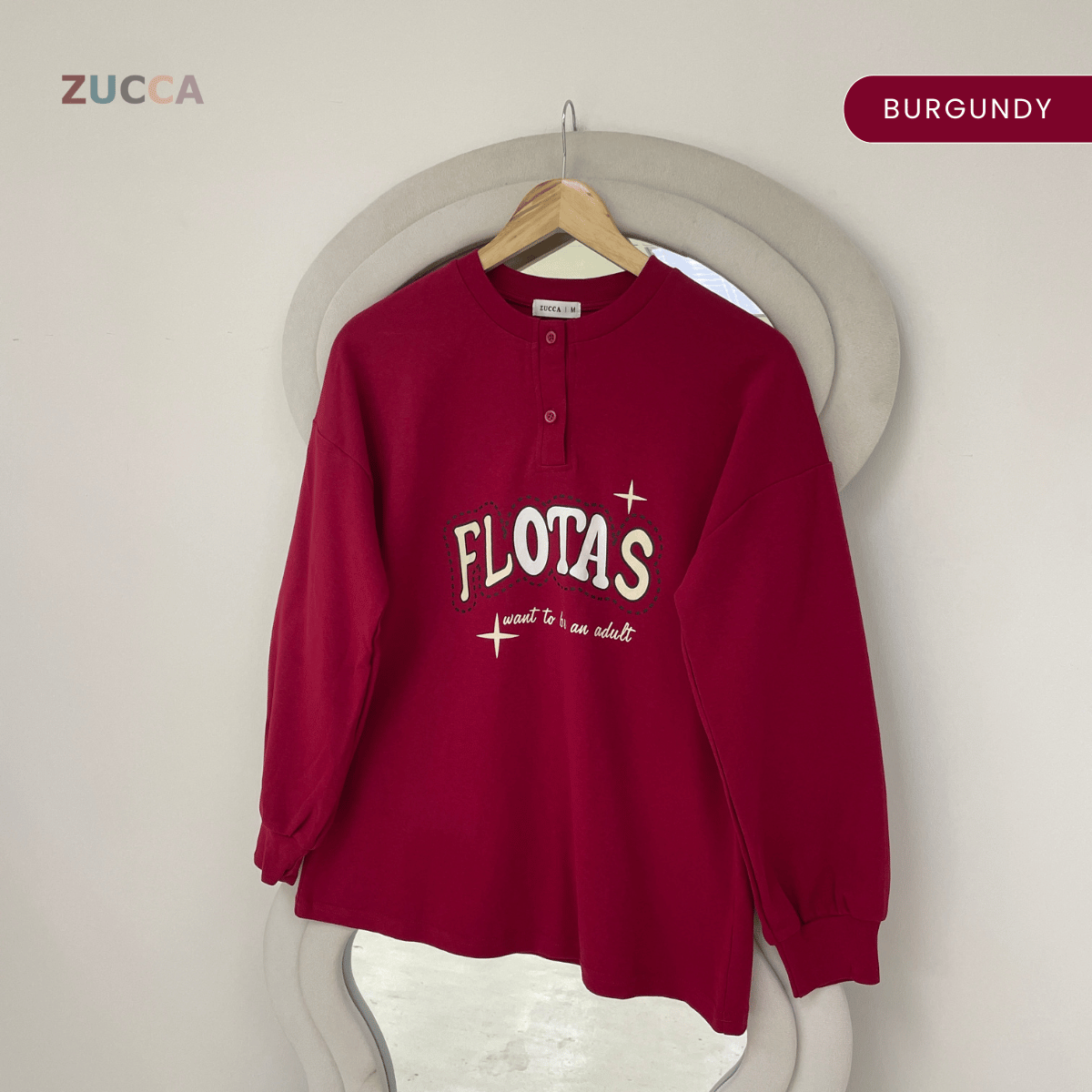 ZUCCA QALESYA OVERSIZED GRAPHIC TEE LONG SLEEVE - MA208