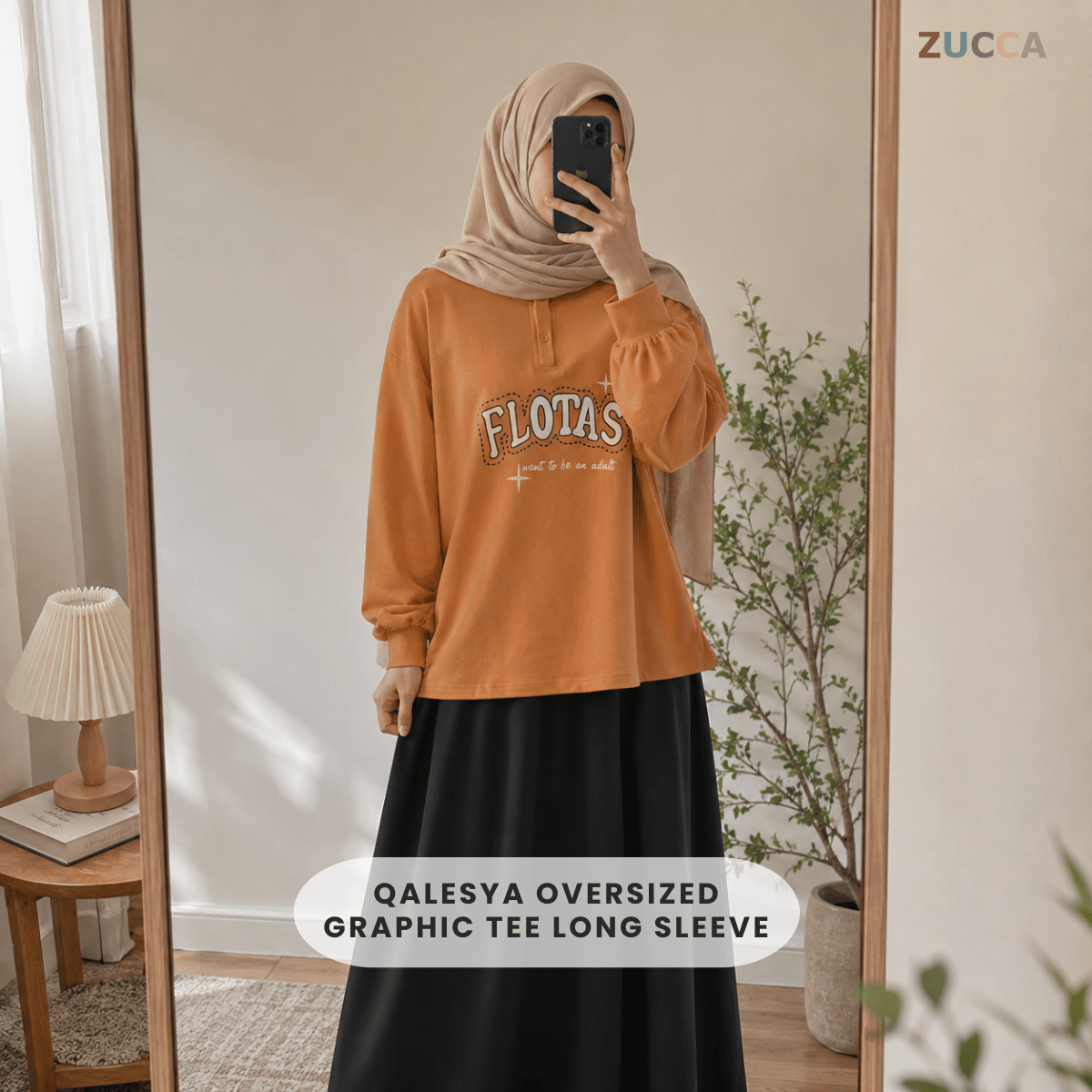 ZUCCA QALESYA OVERSIZED GRAPHIC TEE LONG SLEEVE - MA208
