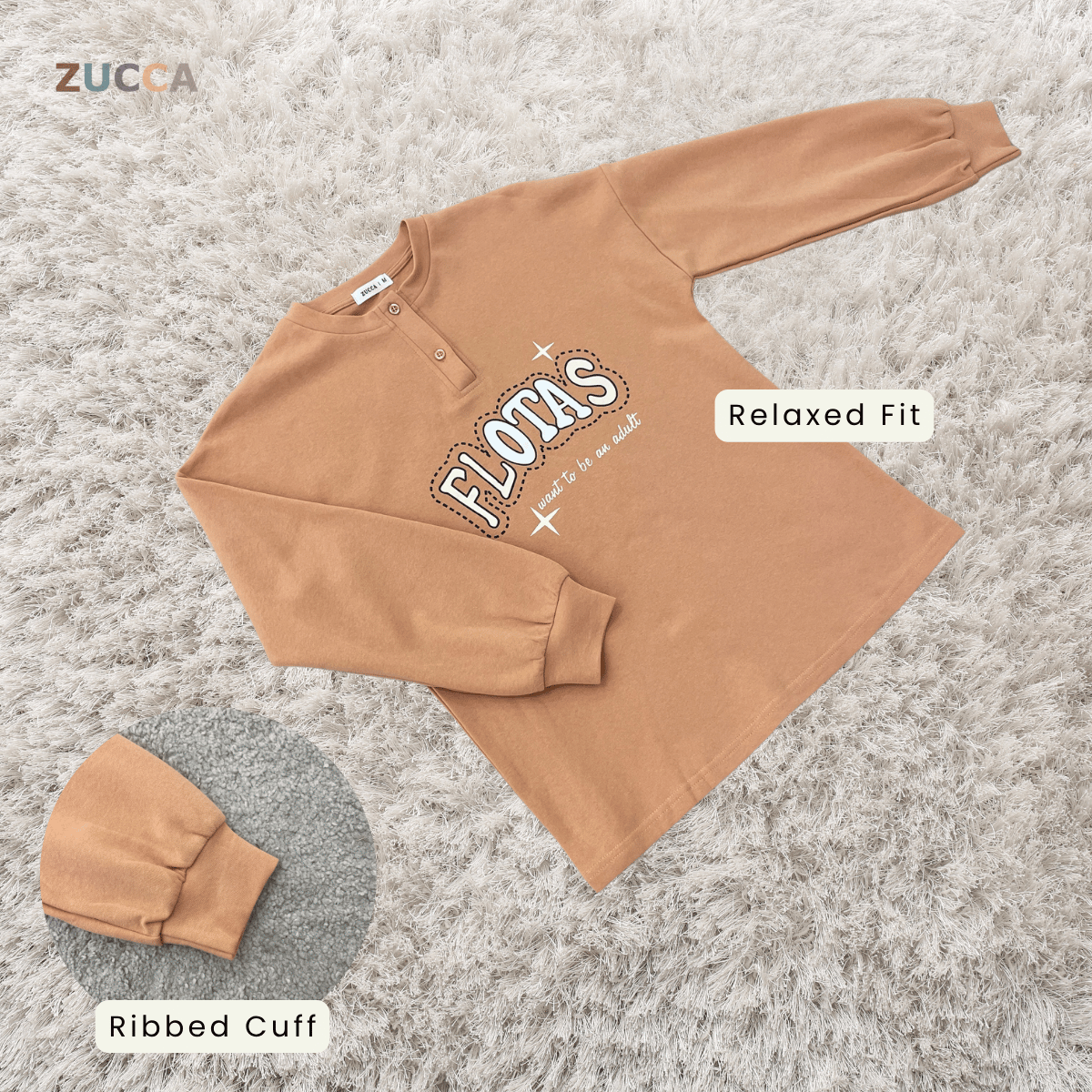 ZUCCA QALESYA OVERSIZED GRAPHIC TEE LONG SLEEVE - MA208