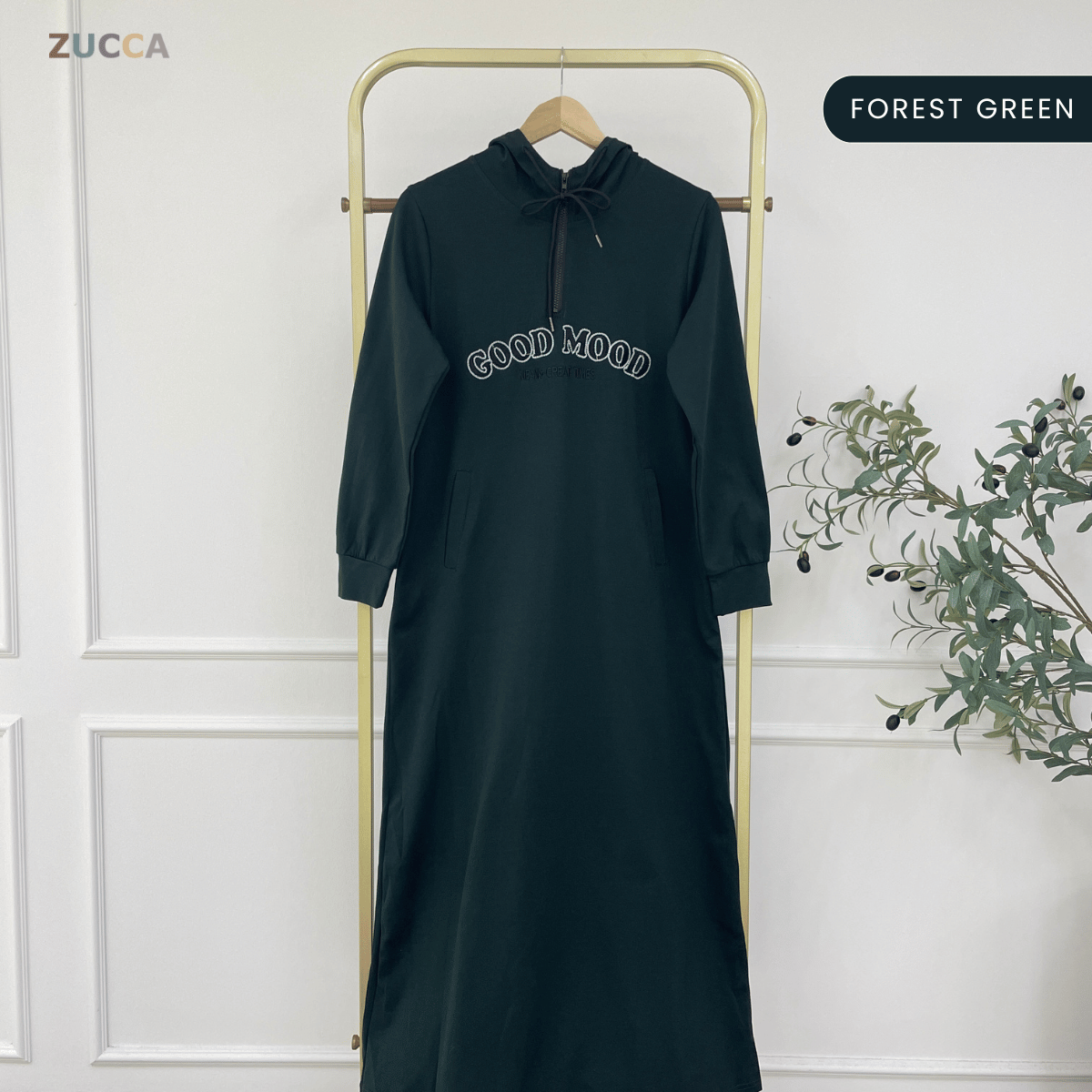 ZUCCA ILYANA DRAWSTRING HOODED LONG DRESS - MA211
