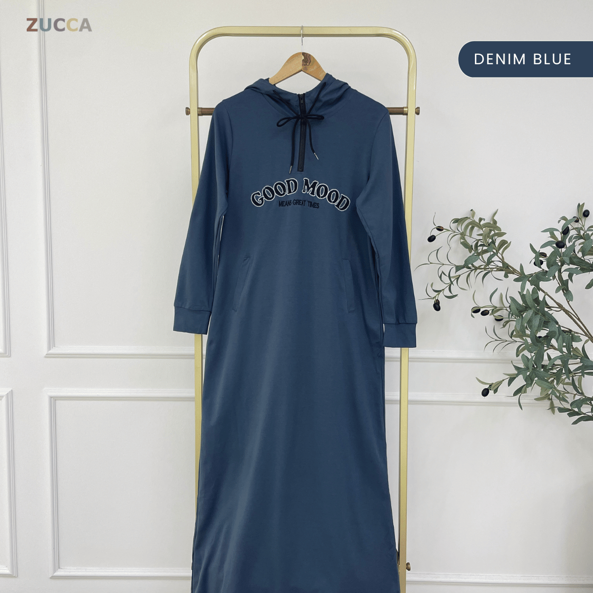 ZUCCA ILYANA DRAWSTRING HOODED LONG DRESS - MA211