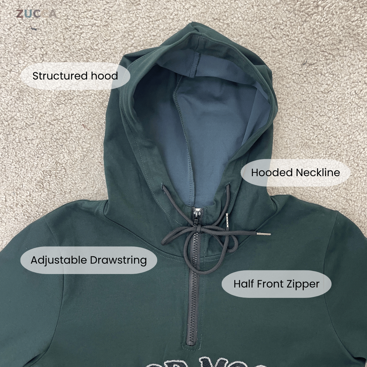 ZUCCA ILYANA DRAWSTRING HOODED LONG DRESS - MA211