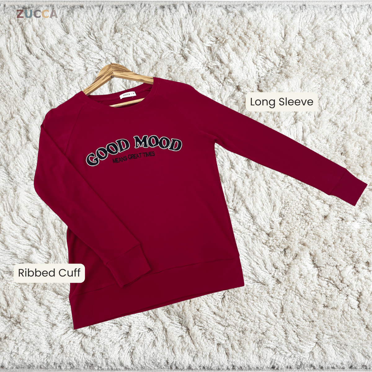 ZUCCA AKILA EMBROIDERED LONG SLEEVE SWEATSHIRT – MA212