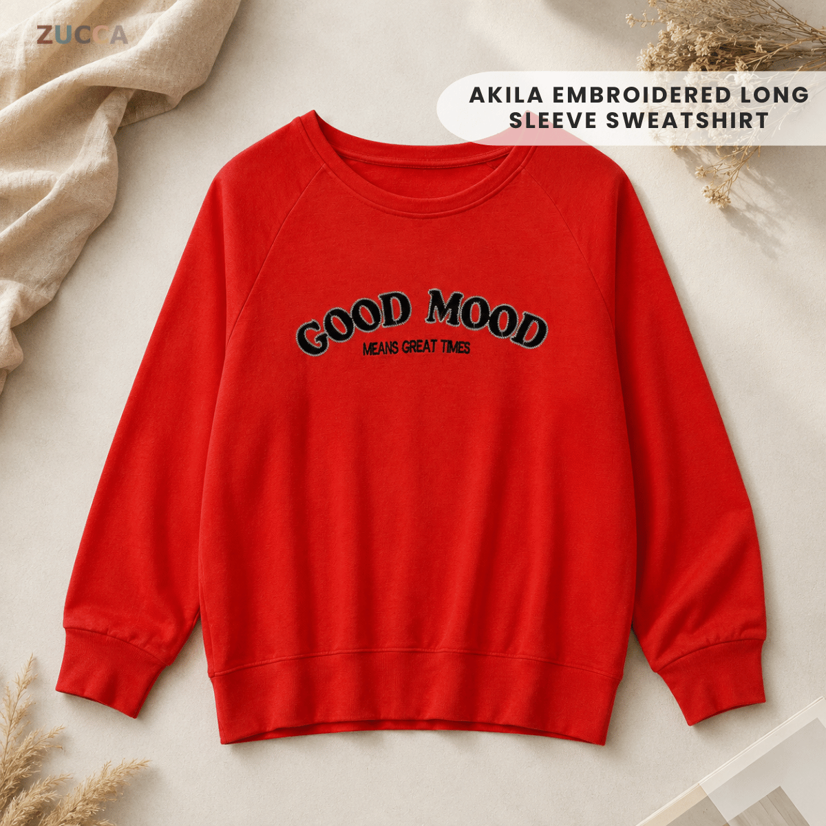 CLEARANCE ZUCCA AKILA EMBROIDERED LONG SLEEVE SWEATSHIRT – MA212