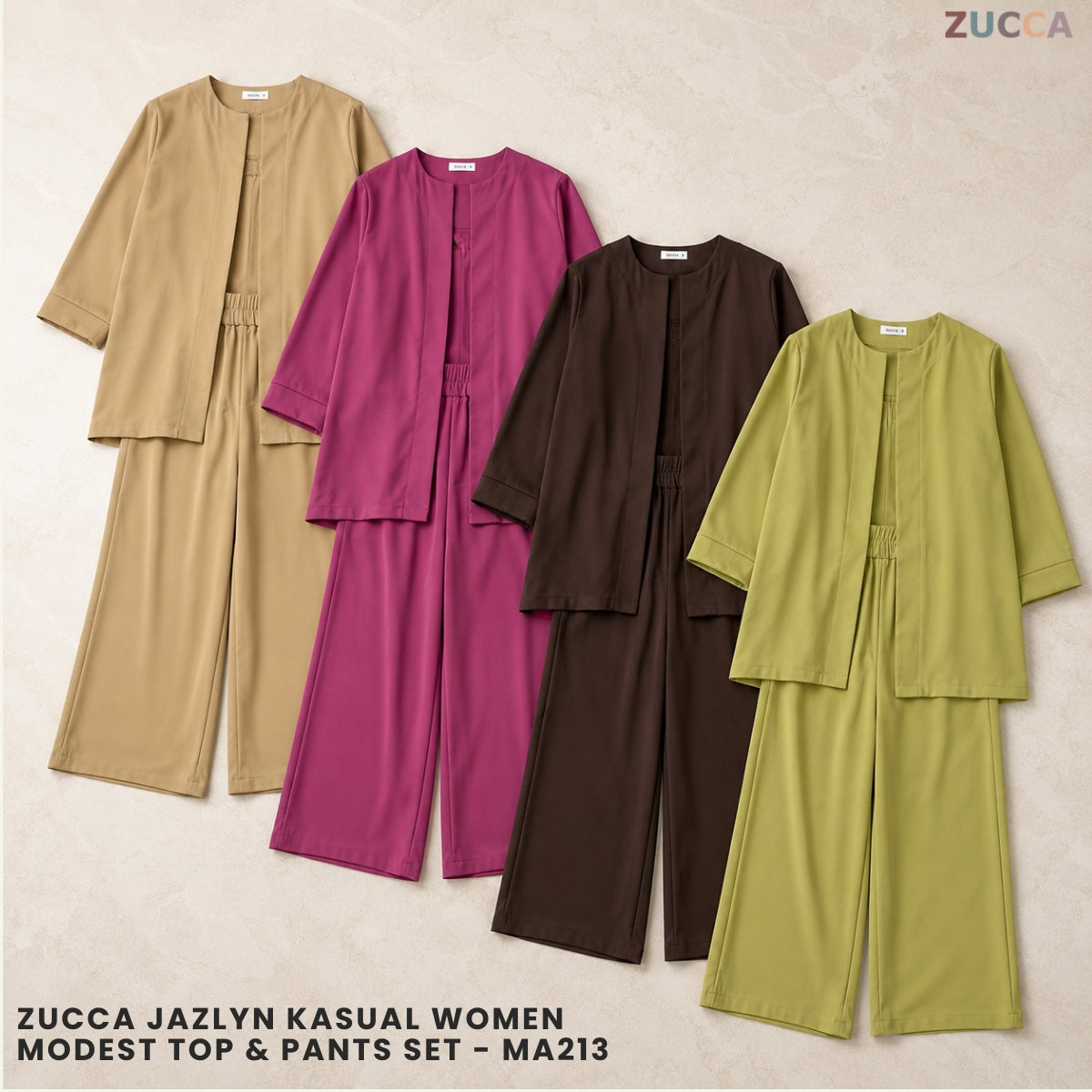 ZUCCA JAZLYN KASUAL WOMEN MODEST TOP & PANTS SET - MA213