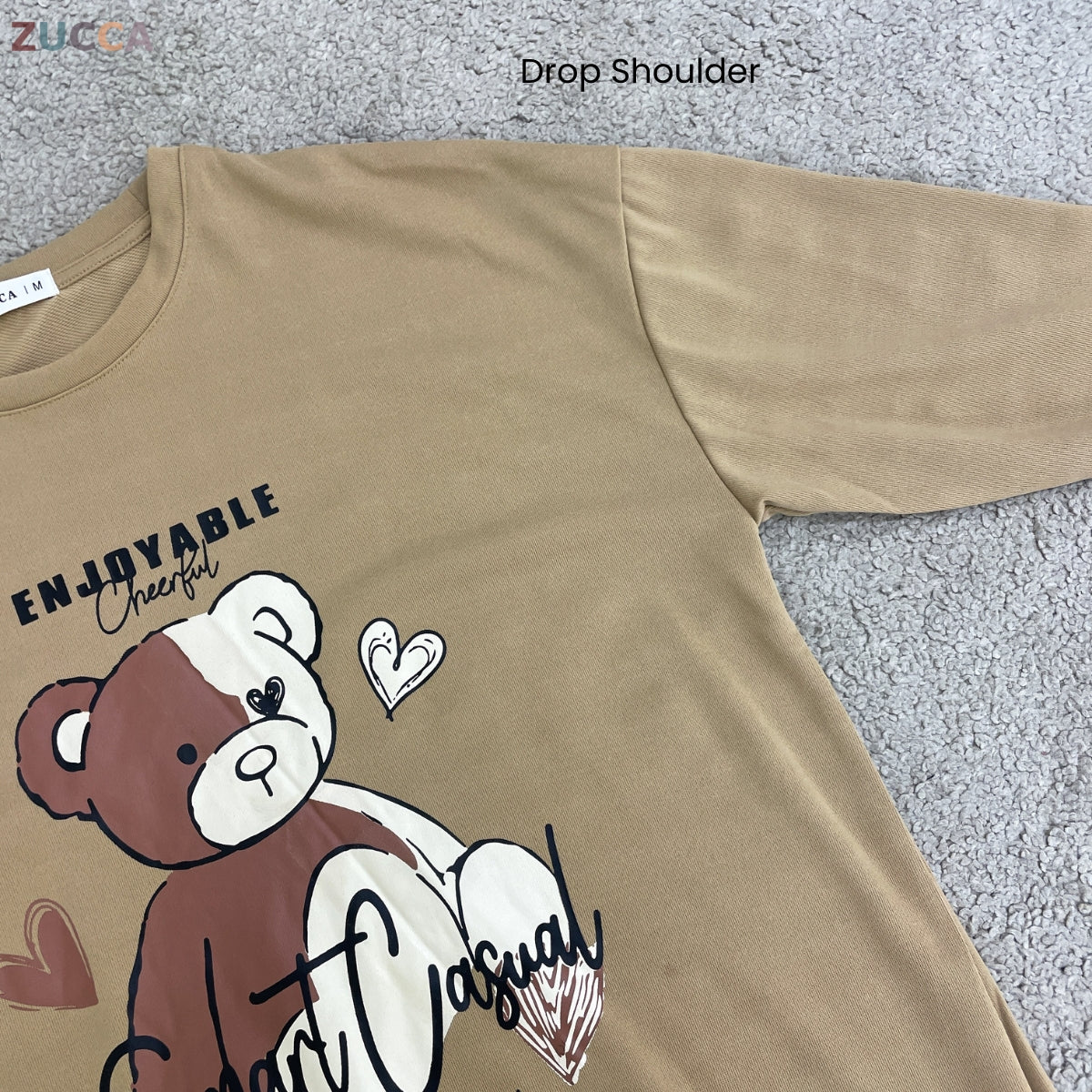 ZUCCA RANIA TEDDY BEAR GRAPHIC LONG SLEEVE MODEST TOP - MA214