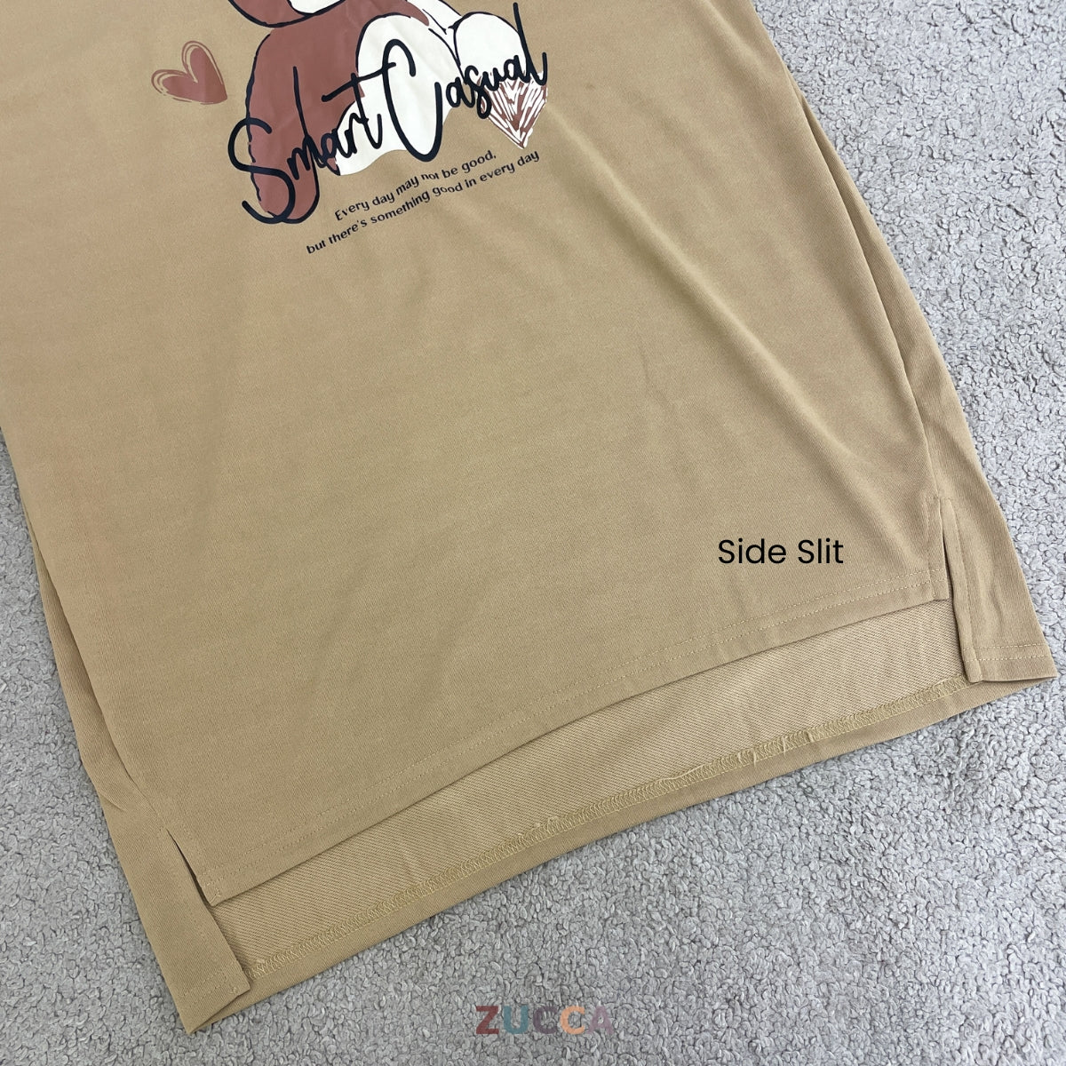 ZUCCA RANIA TEDDY BEAR GRAPHIC LONG SLEEVE MODEST TOP - MA214
