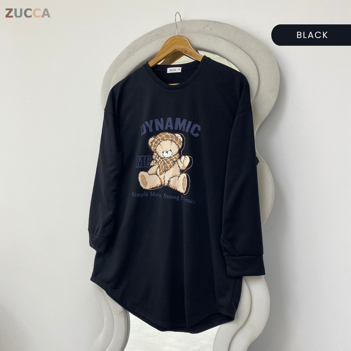 ZUCCA SHEZI DYNAMIC BEAR LONG SLEEVE TOP - MA215