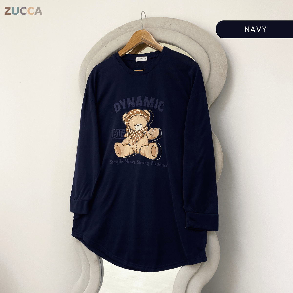ZUCCA SHEZI DYNAMIC BEAR LONG SLEEVE TOP - MA215