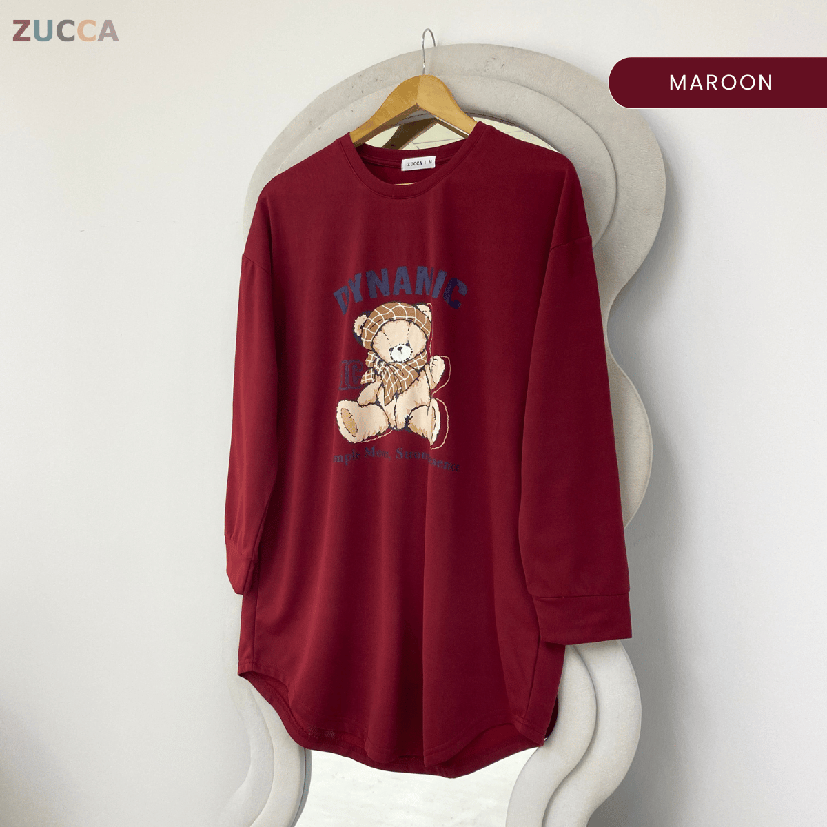ZUCCA SHEZI DYNAMIC BEAR LONG SLEEVE TOP - MA215