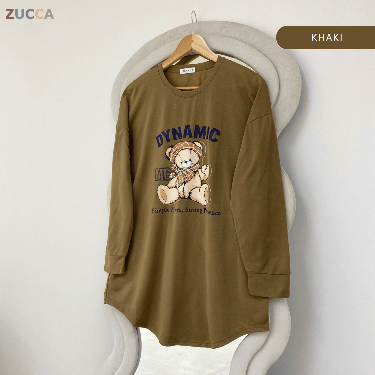 ZUCCA SHEZI DYNAMIC BEAR LONG SLEEVE TOP - MA215