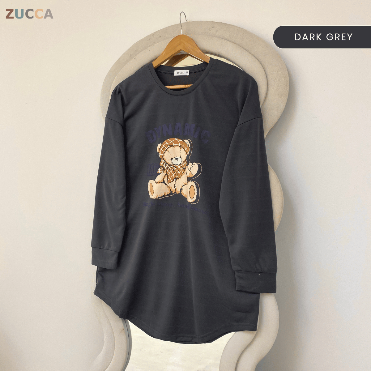 ZUCCA SHEZI DYNAMIC BEAR LONG SLEEVE TOP - MA215