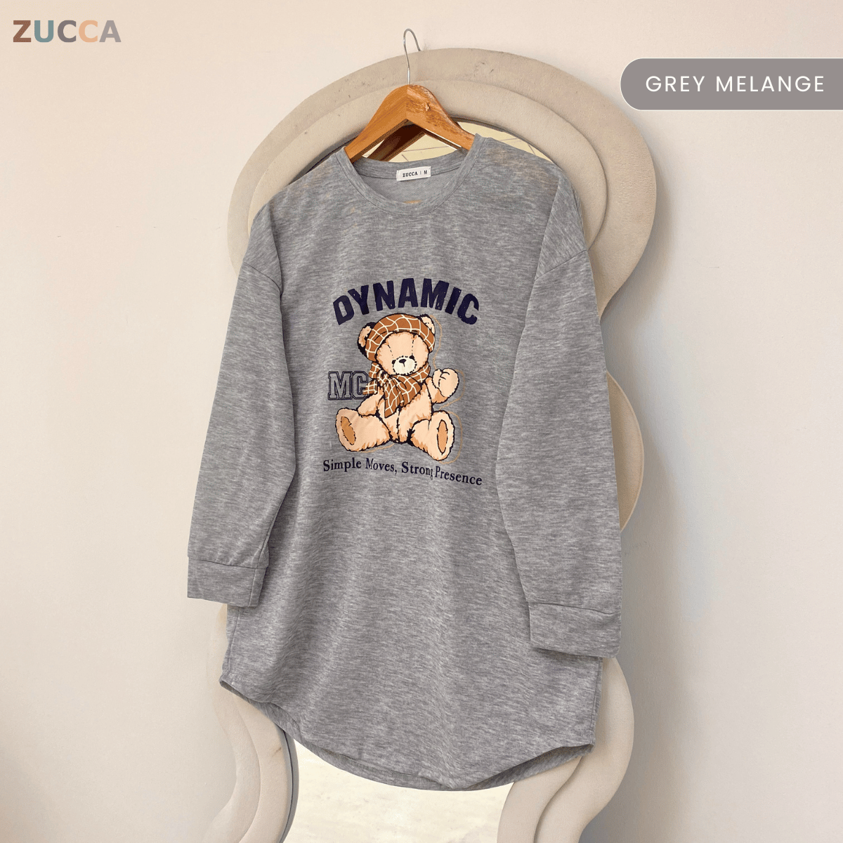 ZUCCA SHEZI DYNAMIC BEAR LONG SLEEVE TOP - MA215