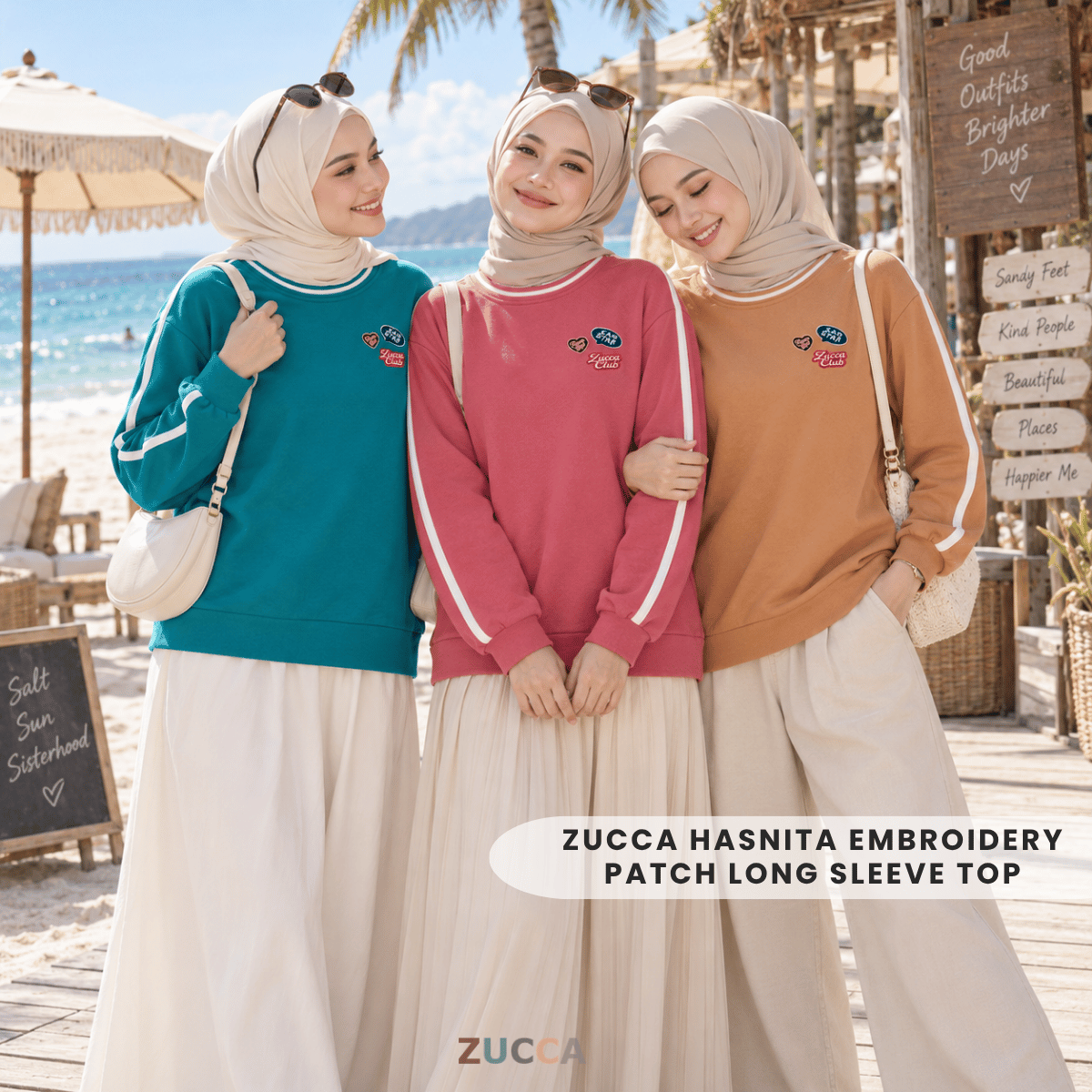 ZUCCA HASNITA EMBROIDERY PATCH LONG SLEEVE TOP - MA218