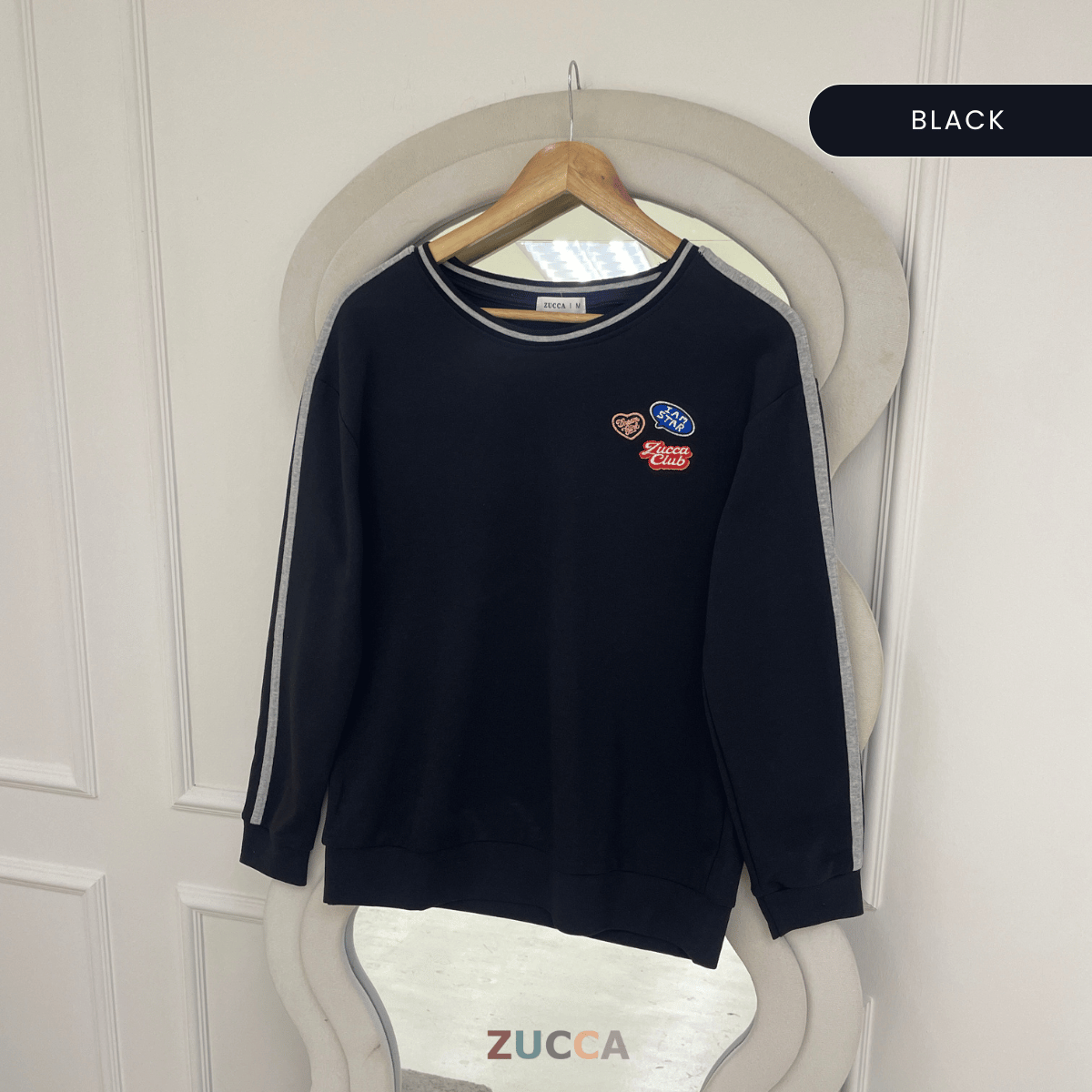 ZUCCA HASNITA EMBROIDERY PATCH LONG SLEEVE TOP - MA218