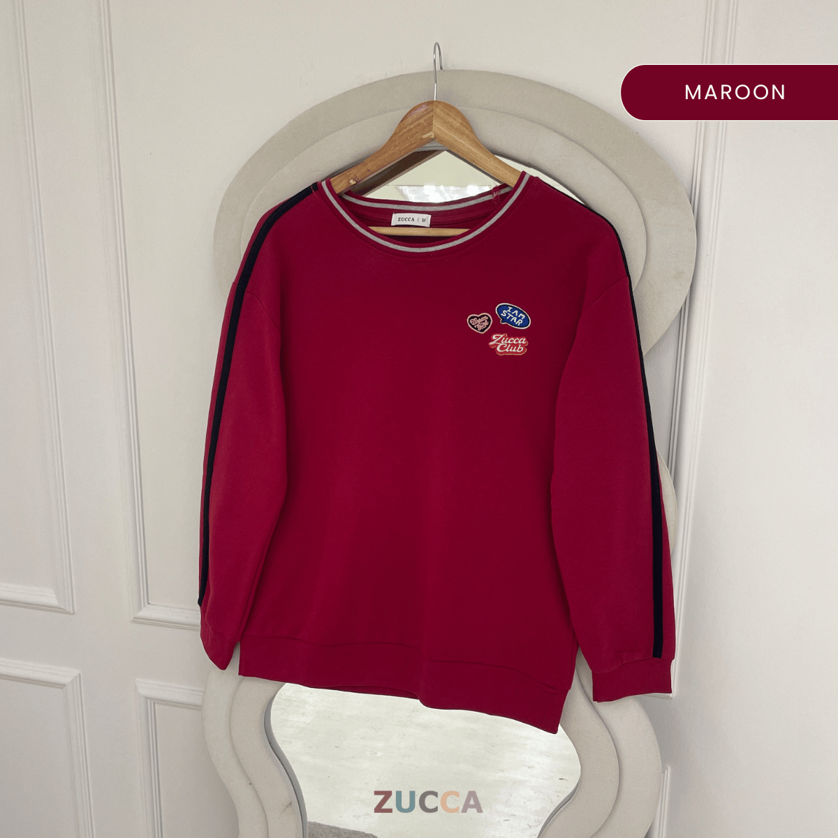 ZUCCA HASNITA EMBROIDERY PATCH LONG SLEEVE TOP - MA218