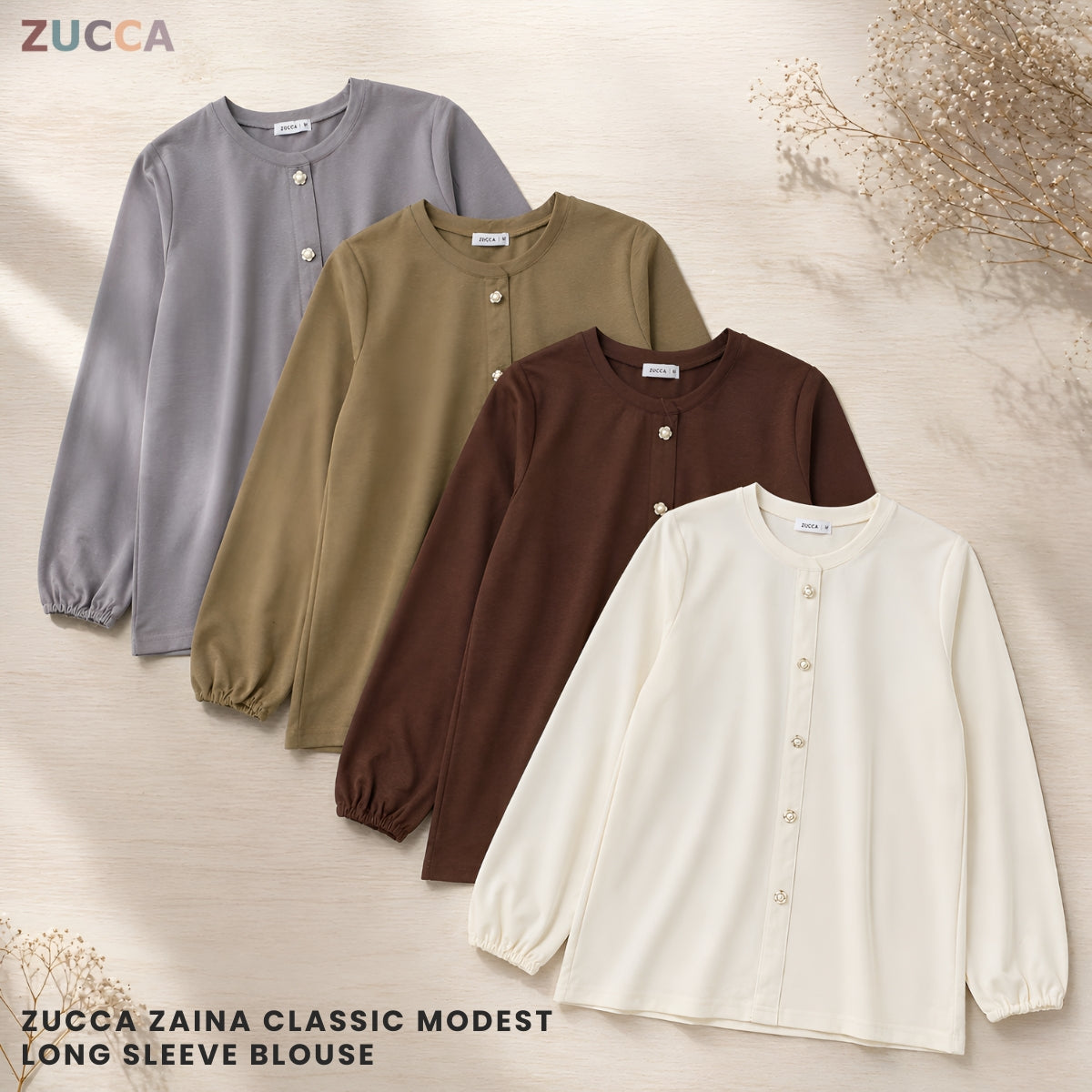 ZUCCA ZAINA CLASSIC MODEST LONG SLEEVE WOMEN BLOUSE - MA219