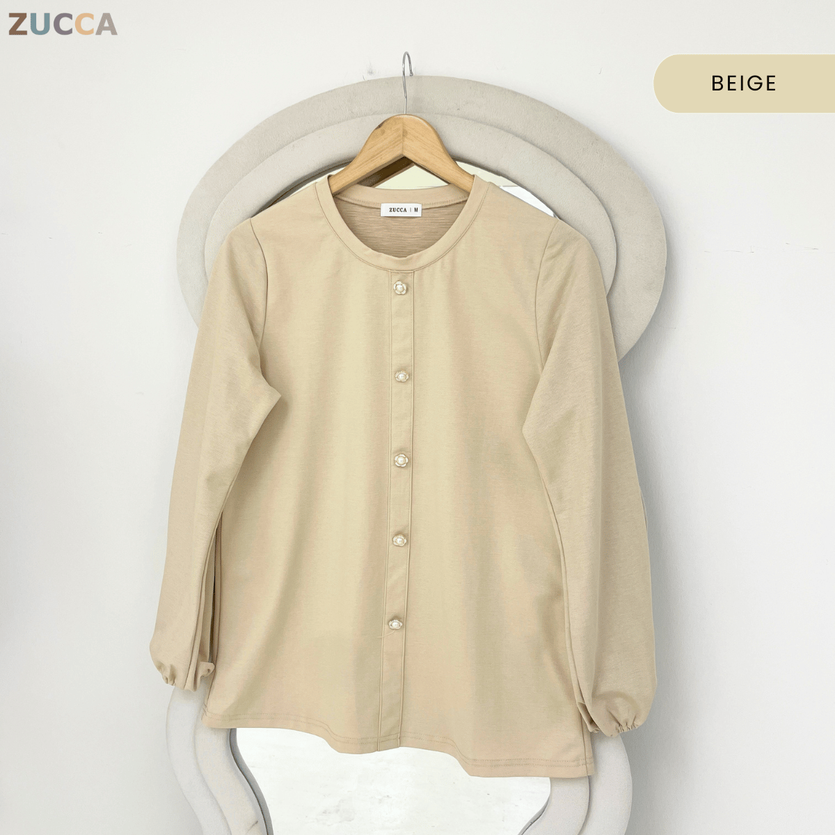 ZUCCA ZAINA BUTTON MODEST LONG SLEEVE BLOUSE - MA219