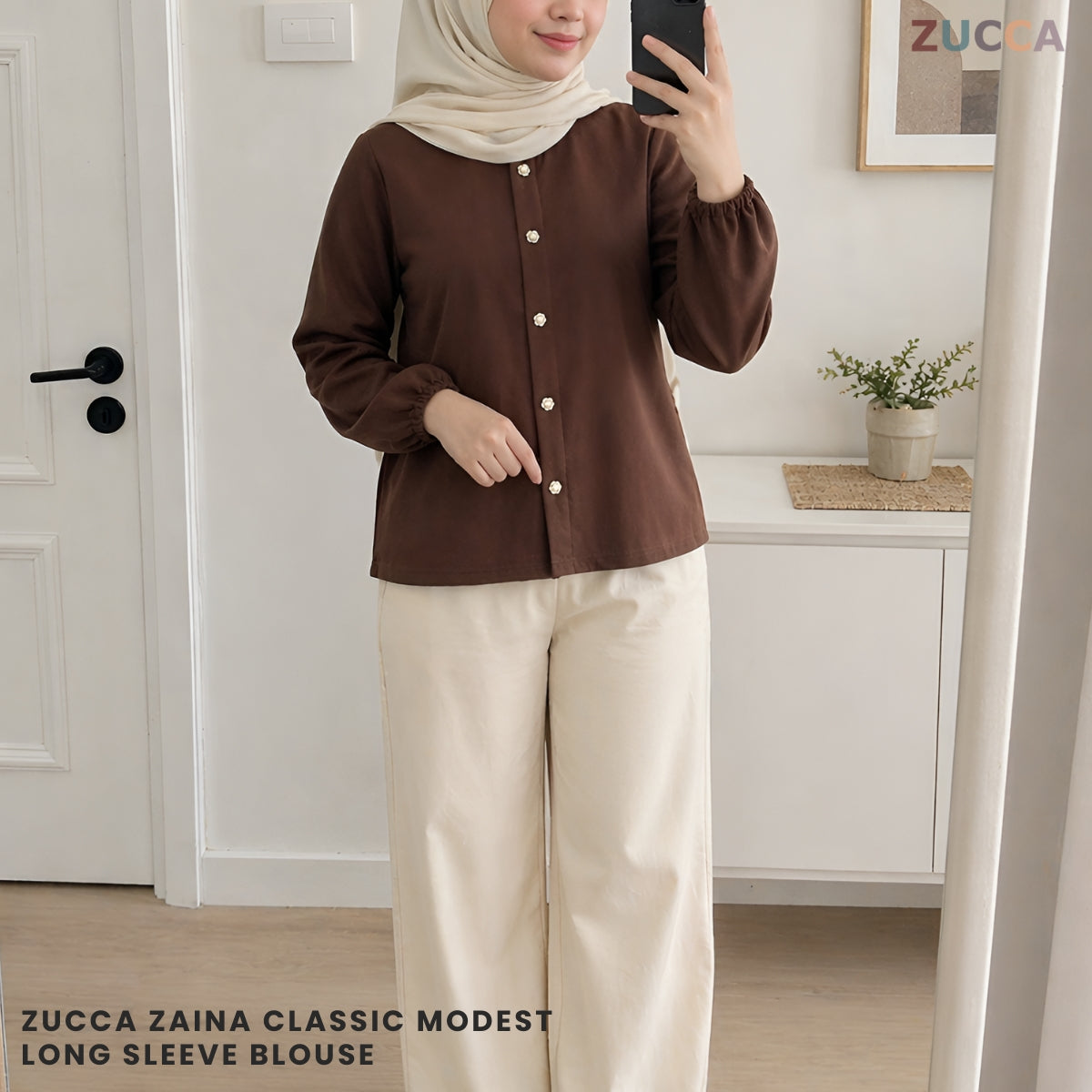 ZUCCA ZAINA CLASSIC MODEST LONG SLEEVE WOMEN BLOUSE - MA219