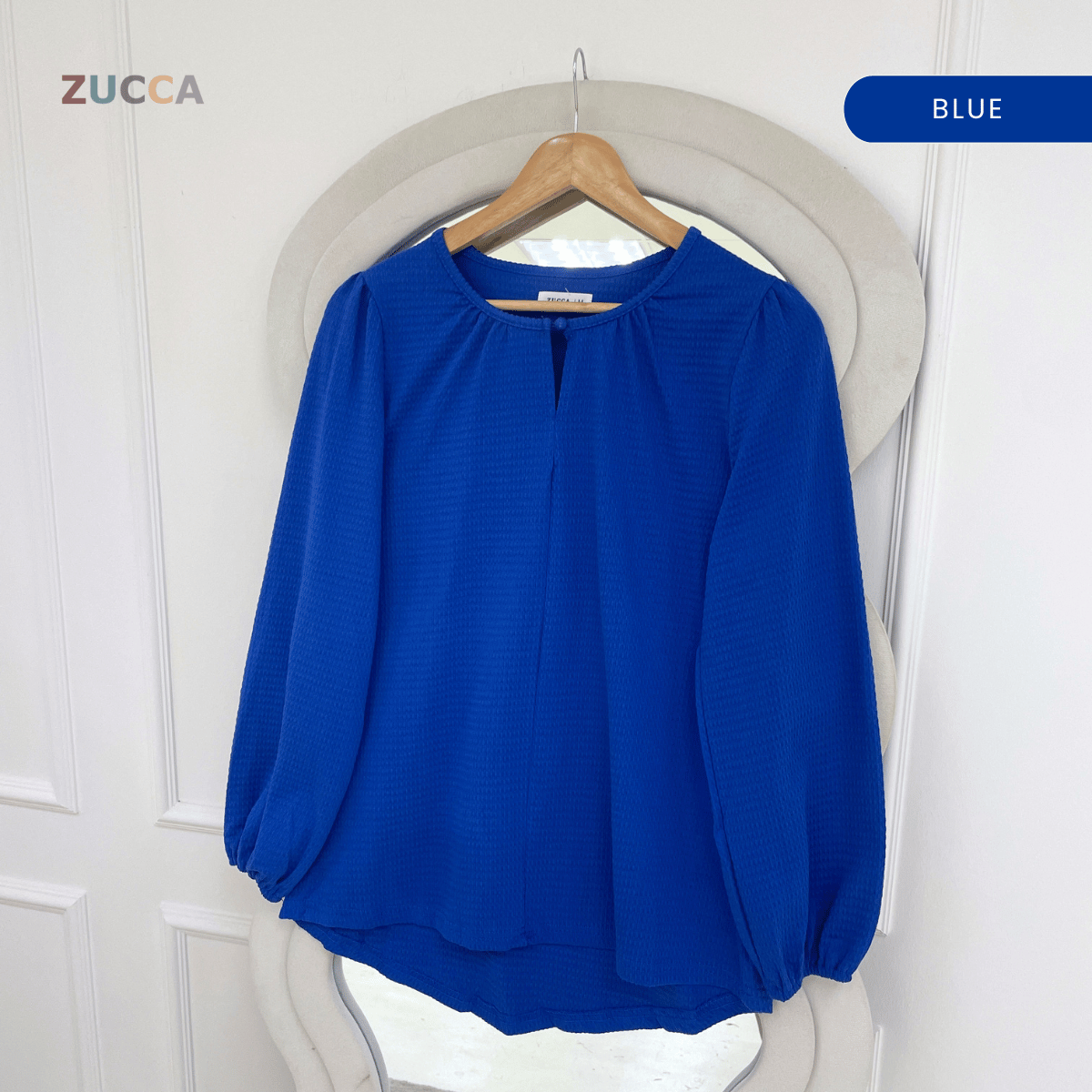 ZUCCA NAYRA TEXTURED BUTTON LONG SLEEVE BLOUSE - MA220(GN122)