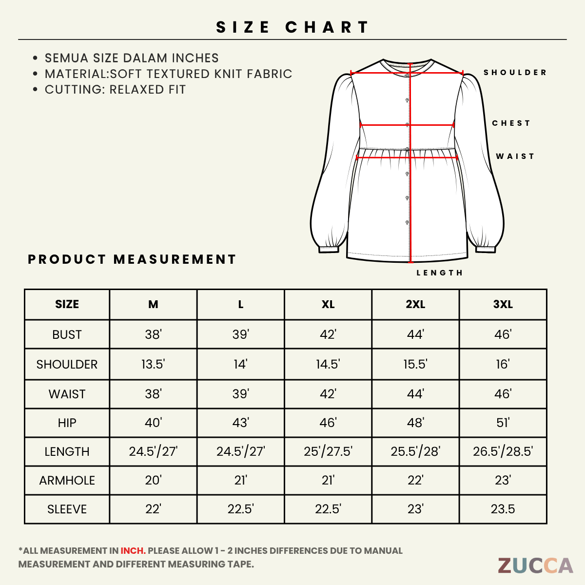 ZUCCA NAYRA TEXTURED BUTTON LONG SLEEVE BLOUSE - MA220(GN122)