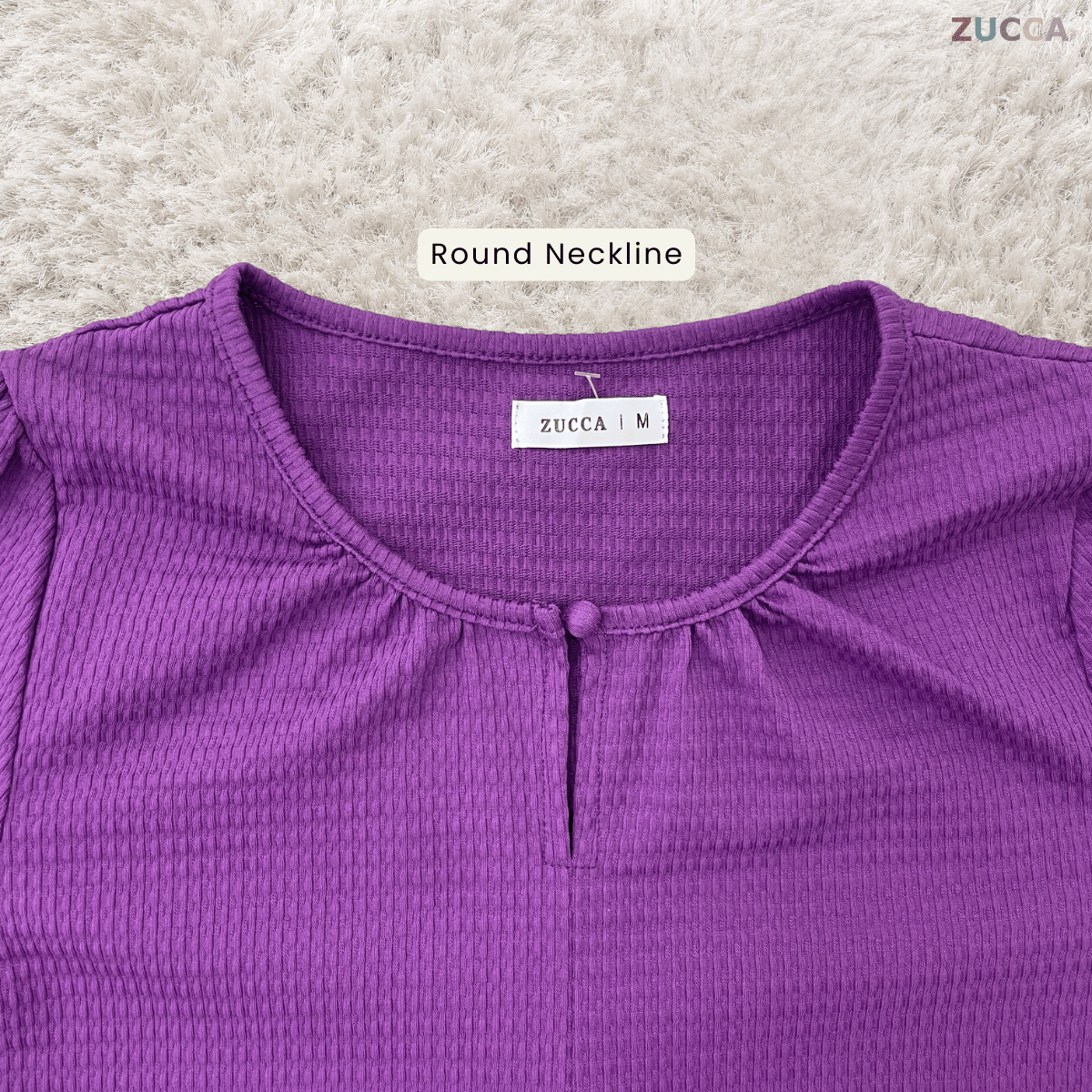 ZUCCA NAYRA TEXTURED BUTTON LONG SLEEVE BLOUSE - MA220(GN122)