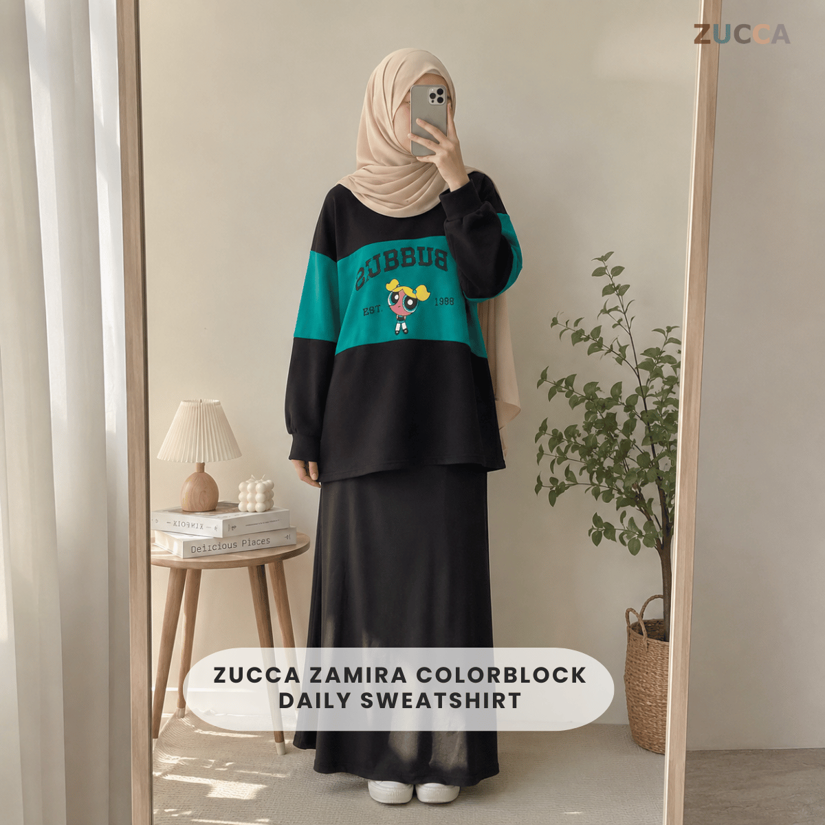 ZUCCA ZAMIRA COLORBLOCK DAILY SWEATSHIRT - MA222