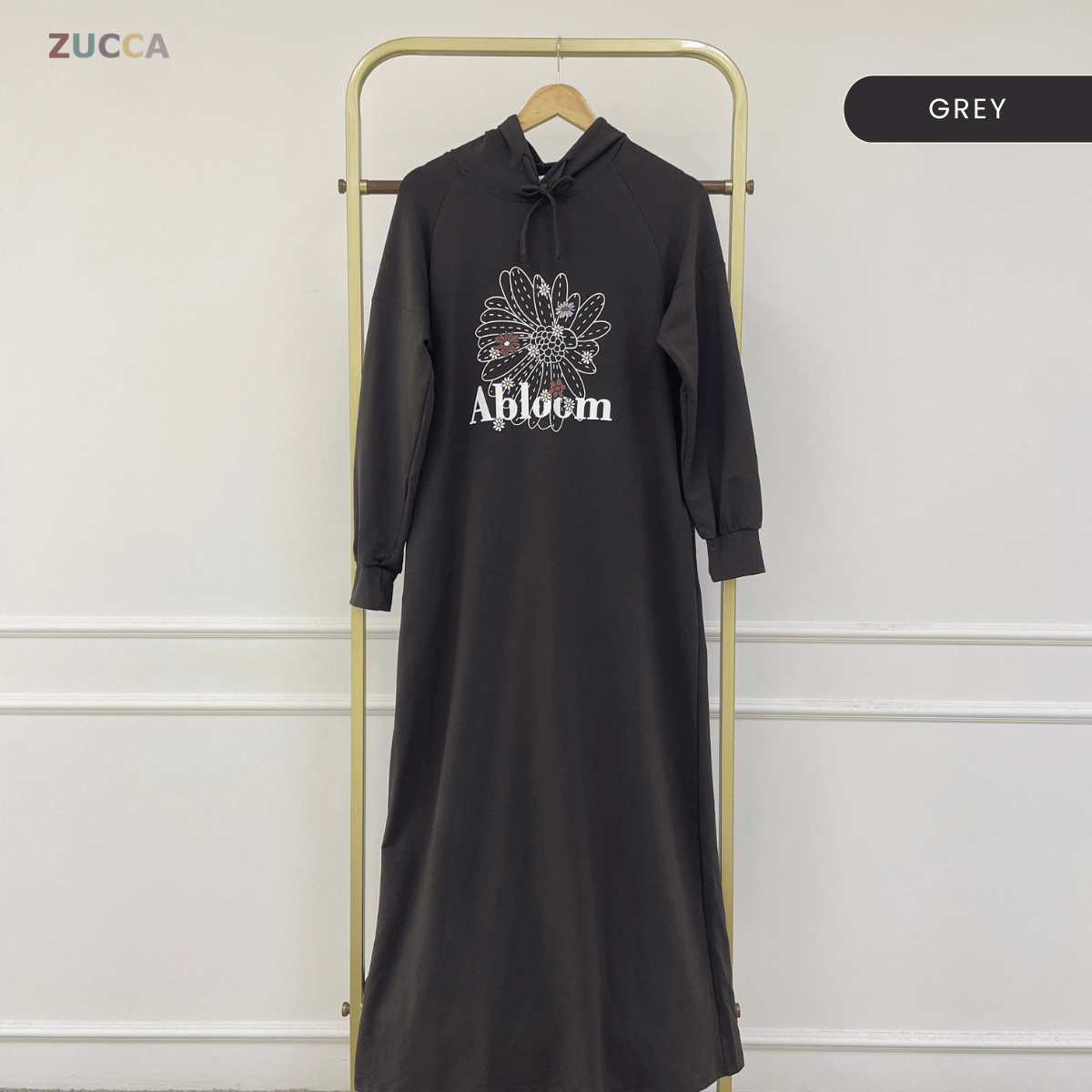 ZUCCA AMEENA FLORAL CASUAL HOODIE DRESS-MA224