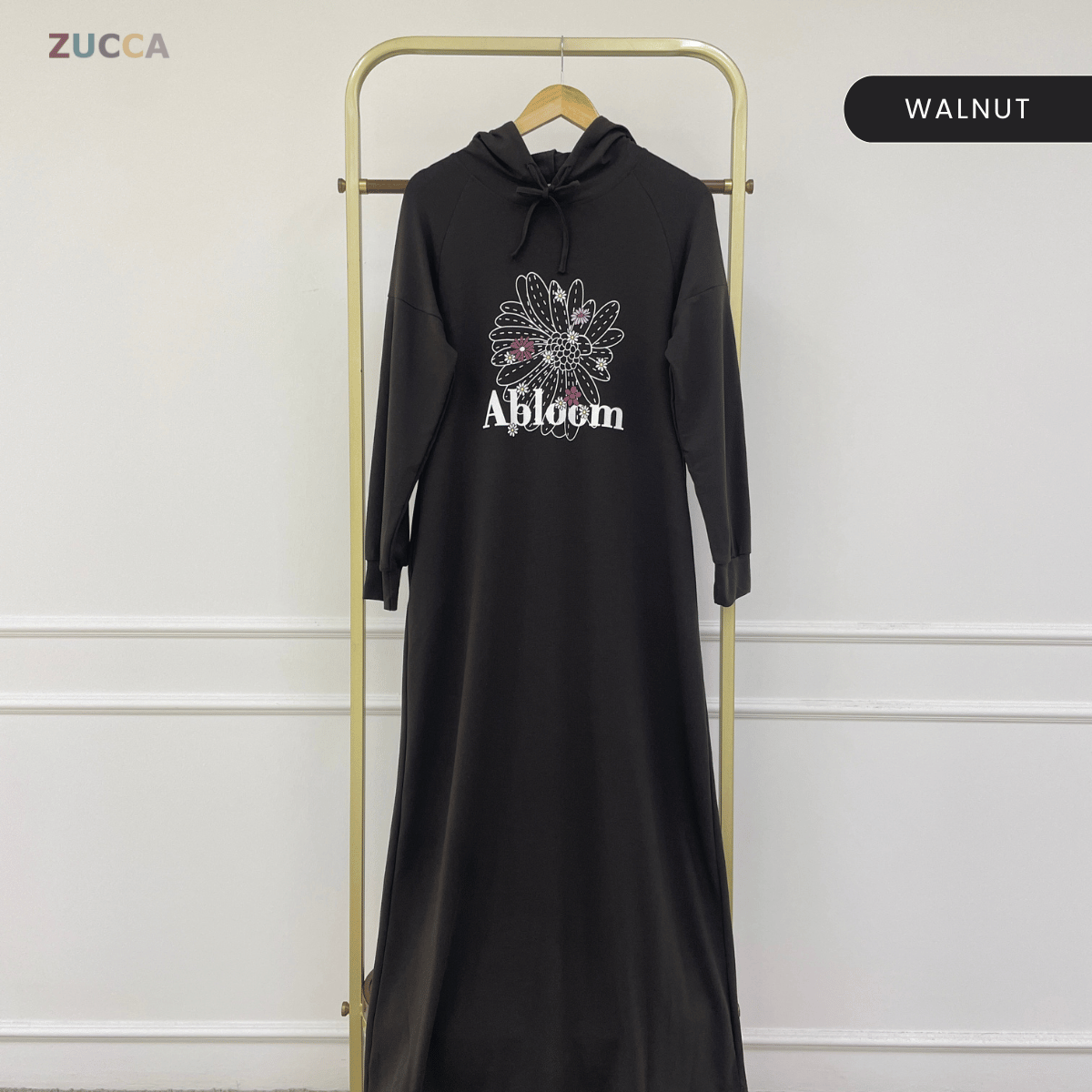 ZUCCA AMEENA FLORAL CASUAL HOODIE DRESS-MA224